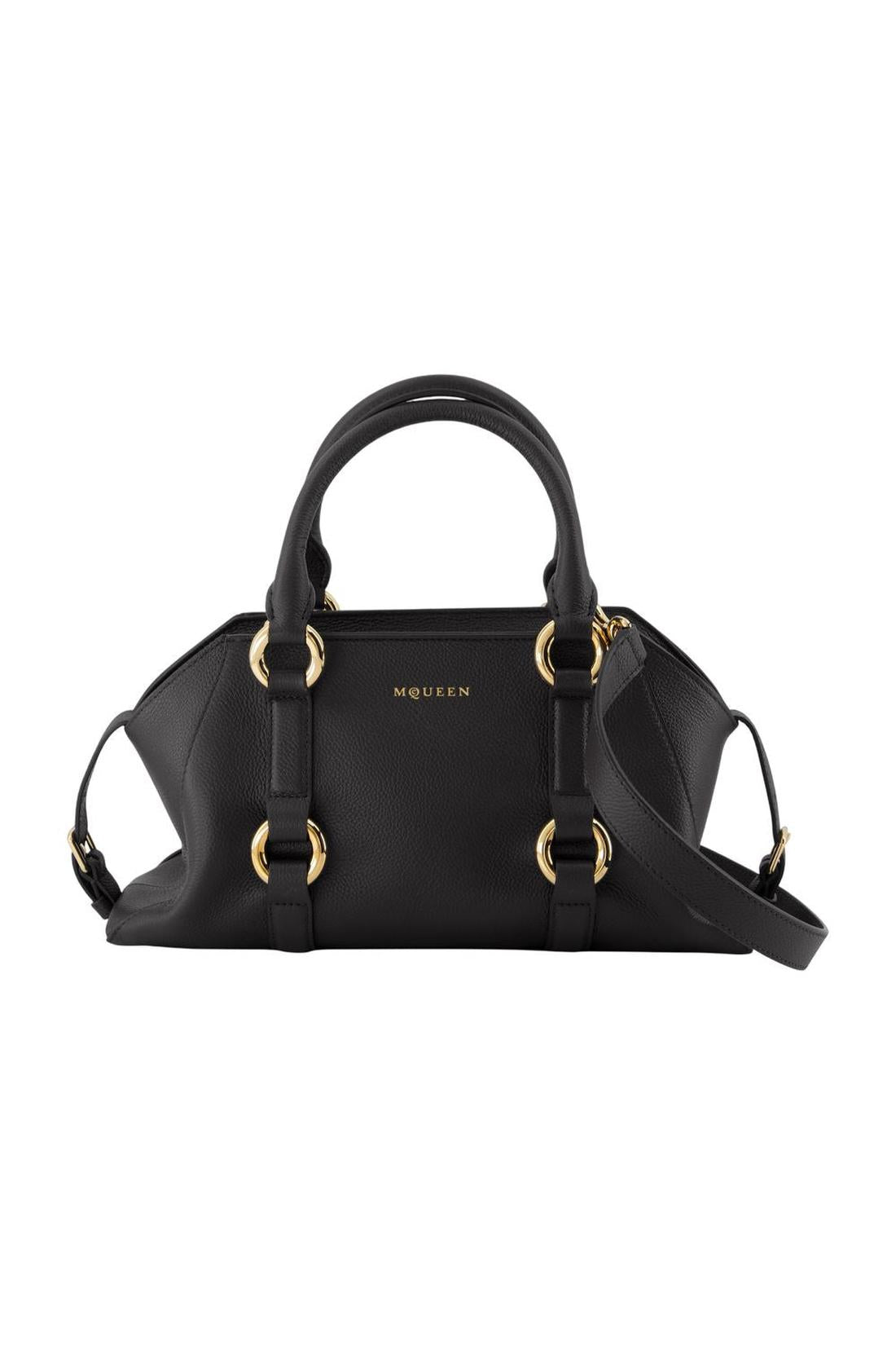 Alexander McQueen-Farringdon Small Handtasche - Alexander McQueen - Leder - Schwarz-Taschen-Black-Deal-Outlet-by-ARCHIVIST