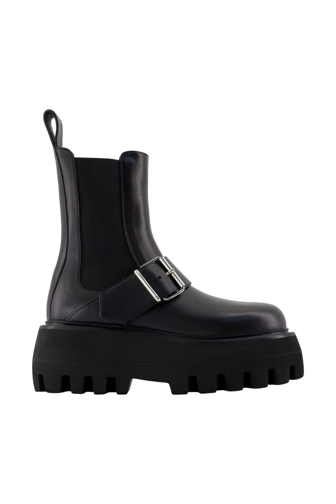 Alexander McQueen-Stiefeletten High - Alexander McQueen - Leder - Schwarz-Stiefel & Stiefeletten-Black-Deal-Outlet-by-ARCHIVIST