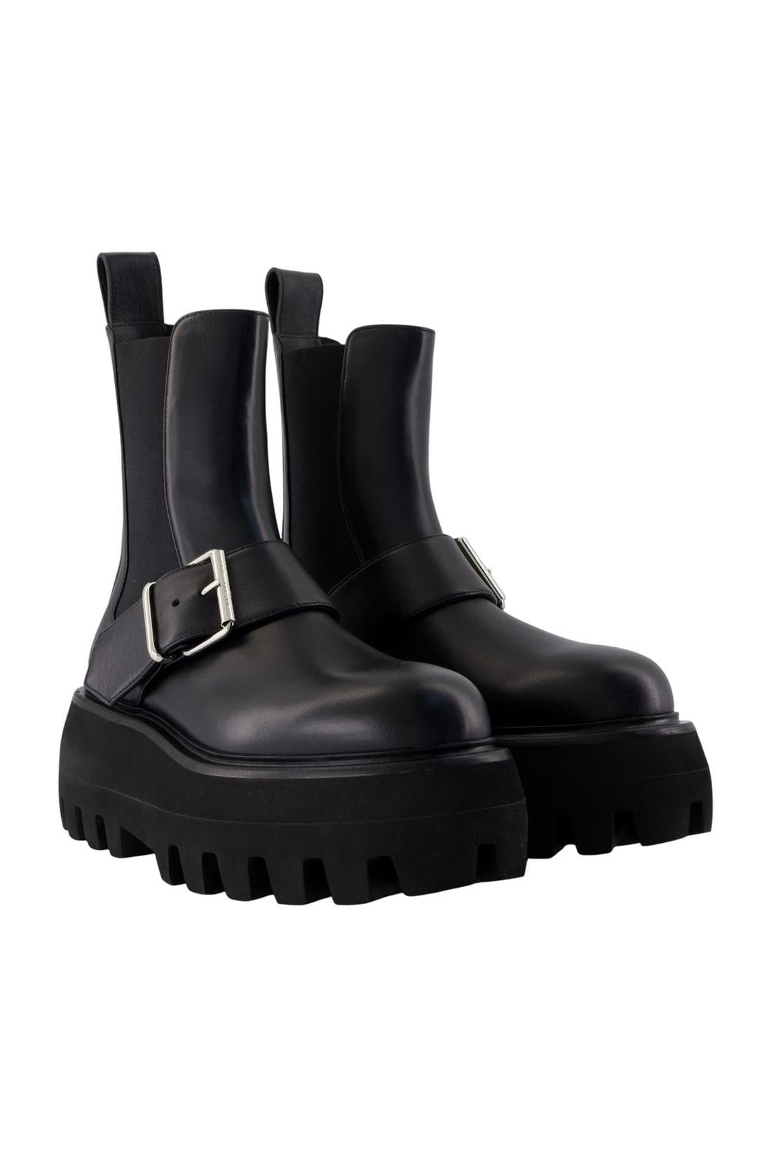 Alexander McQueen-Stiefeletten High - Alexander McQueen - Leder - Schwarz-Stiefel & Stiefeletten-Black-Deal-Outlet-by-ARCHIVIST