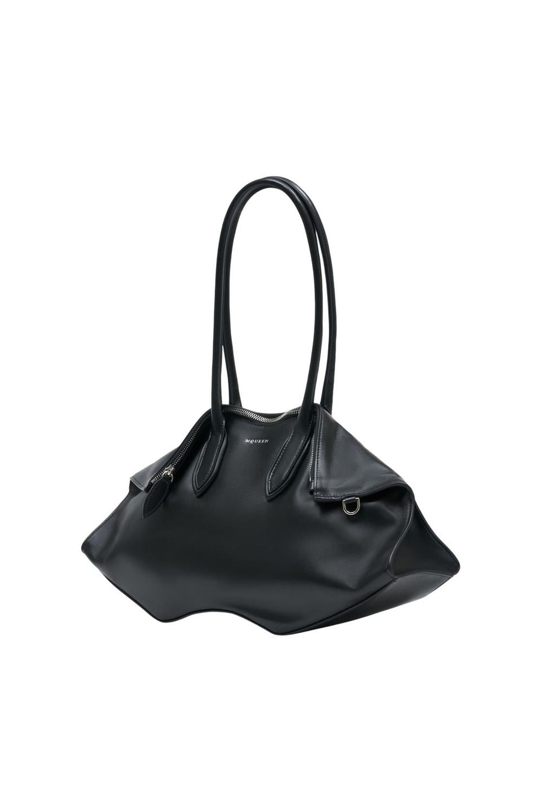 Manta-Schultertasche - Alexander McQueen - Leder - Schwarz