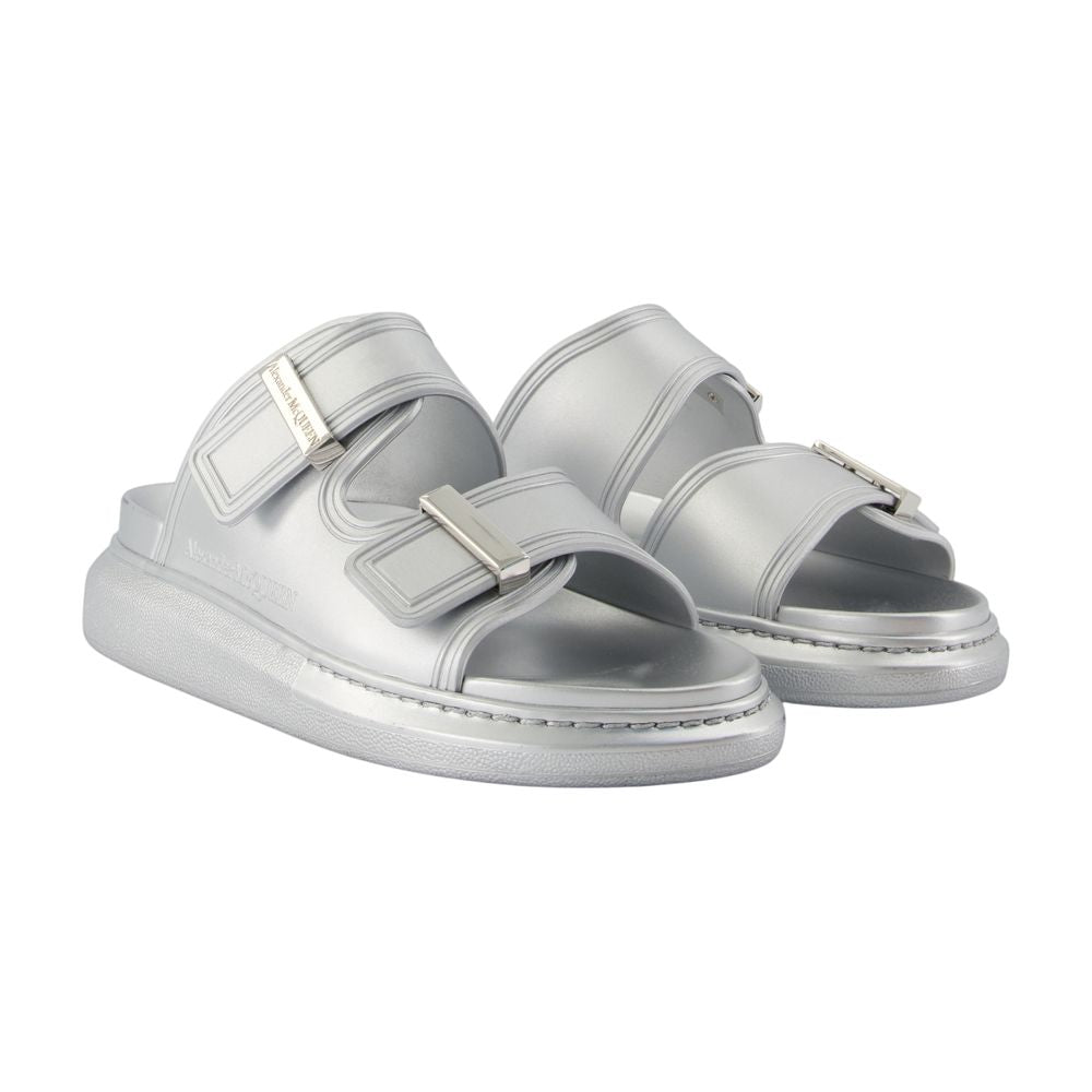 Hybrid-Sandalen – Alexander McQueen – Gummi – Silberfarben