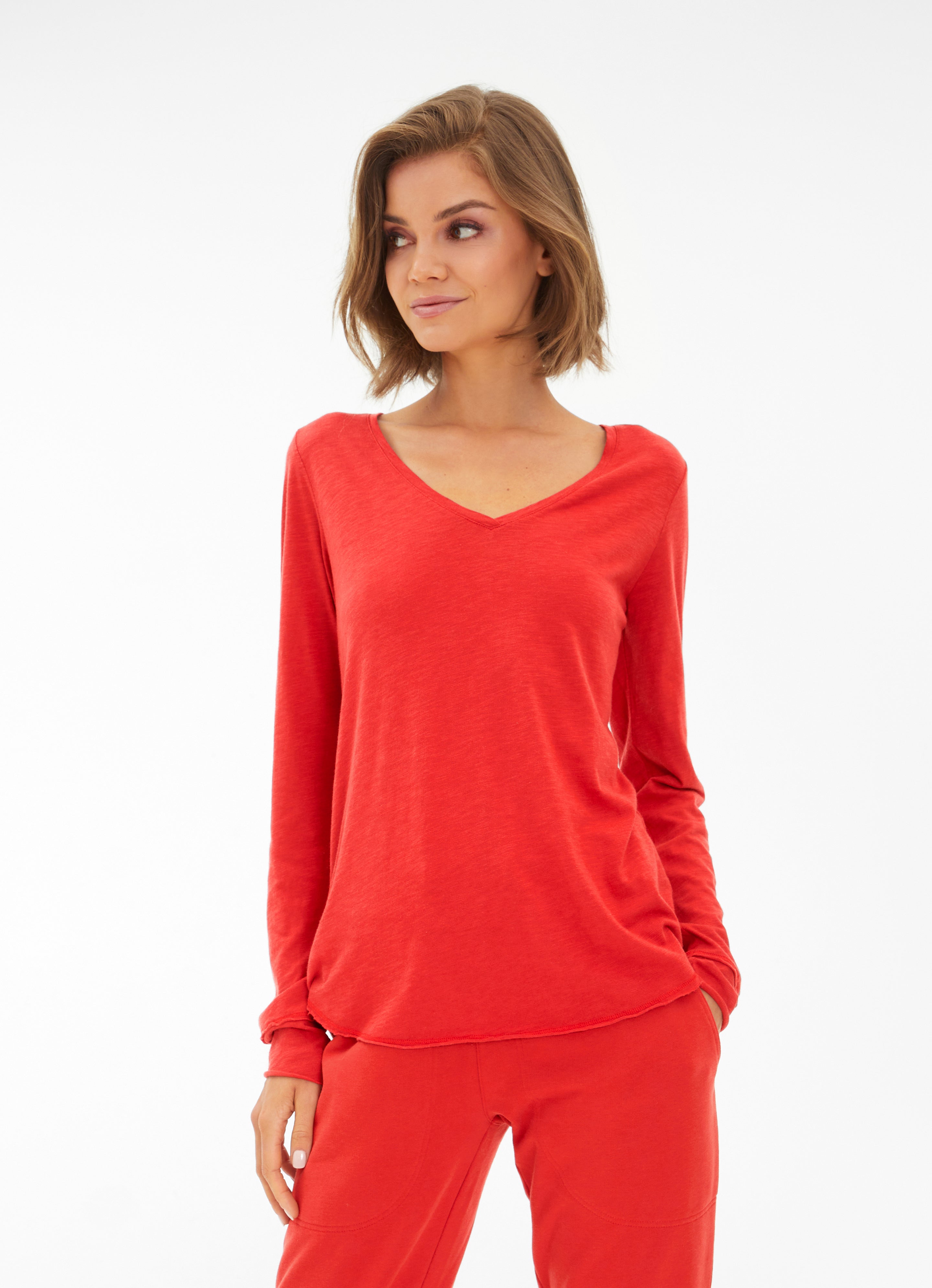 CO Slub Longsleeve V-Neck RF