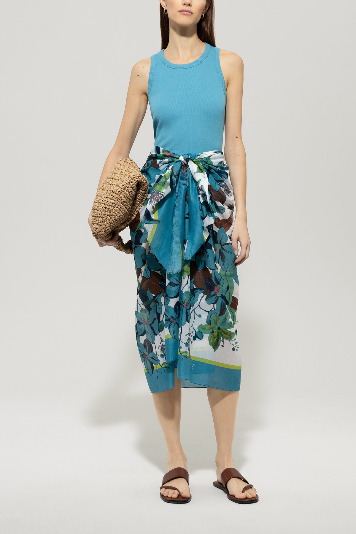 Pareo mit Hibiskus-Print