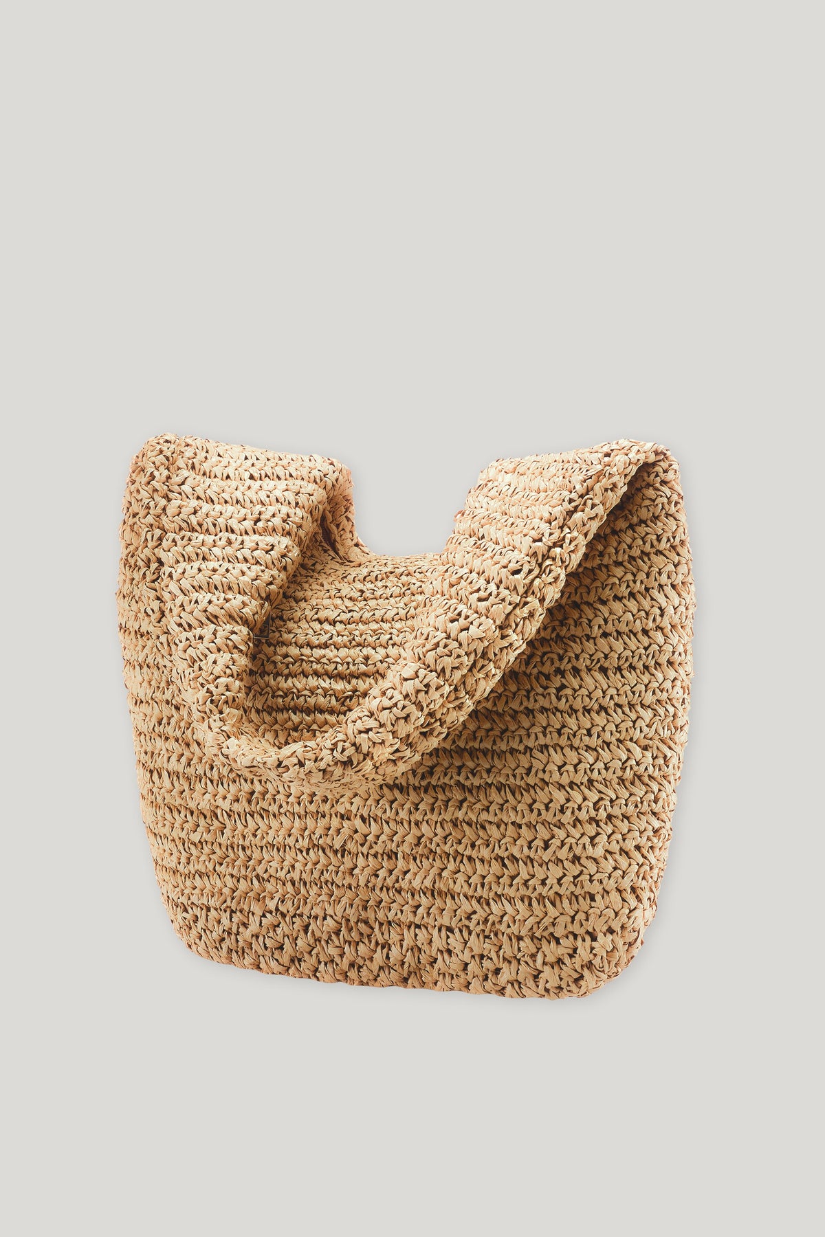 Basttasche in Strickoptik
