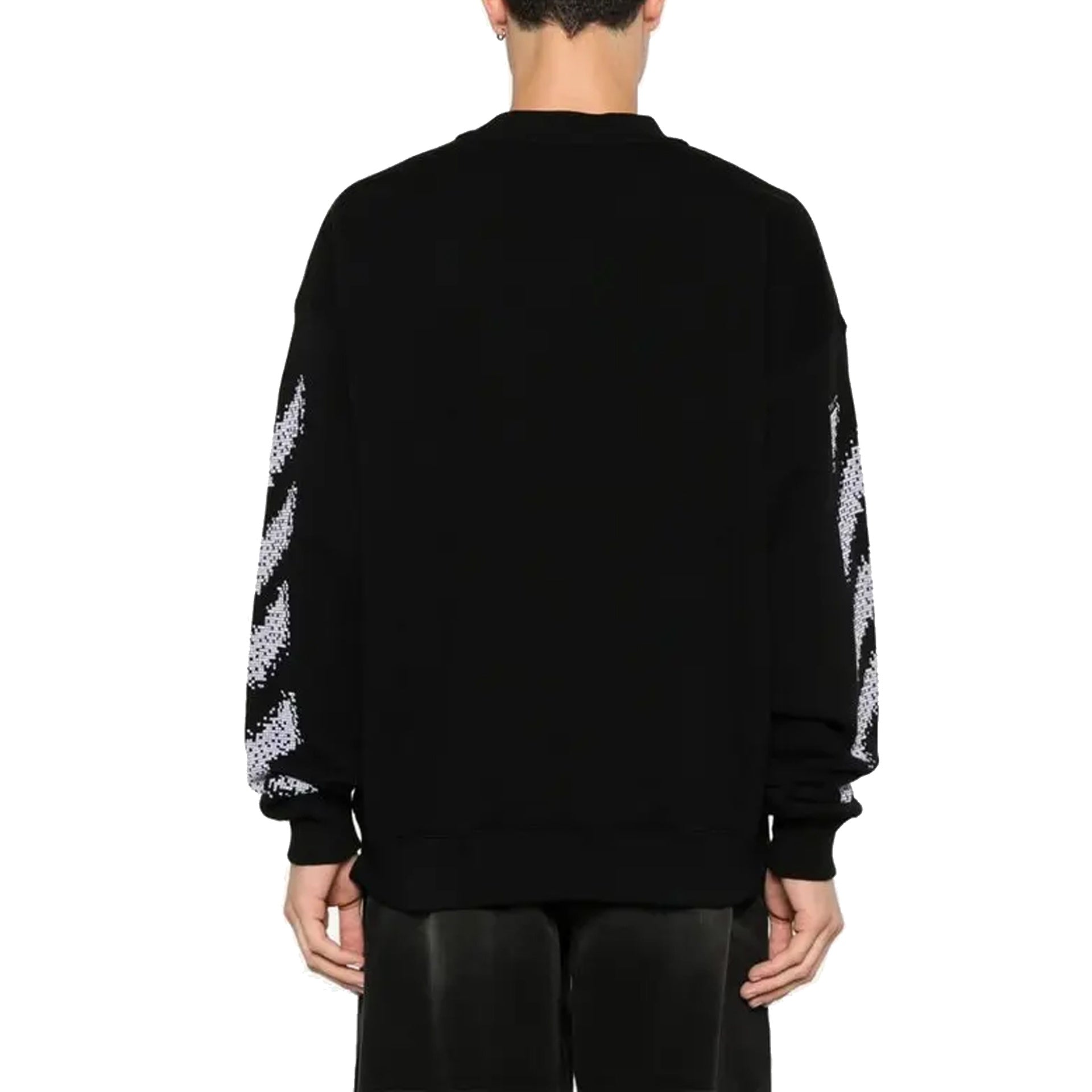 Off White-Off White Pixel Diag Sweatshirt-MEN CLOTHING-Black-Deal-Outlet-by-ARCHIVIST