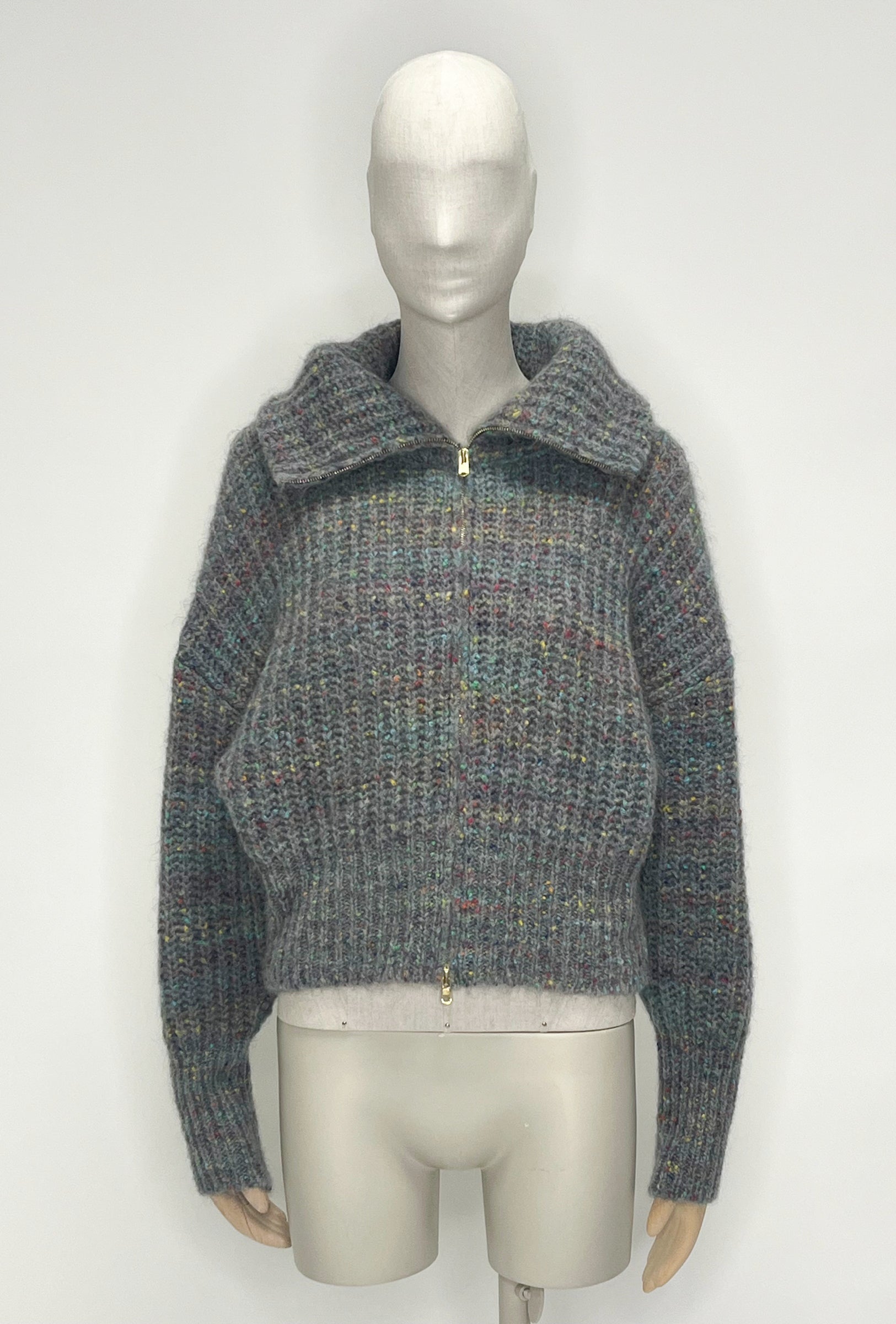 WOOL MOHAIR TWEED Cardigan, Marble