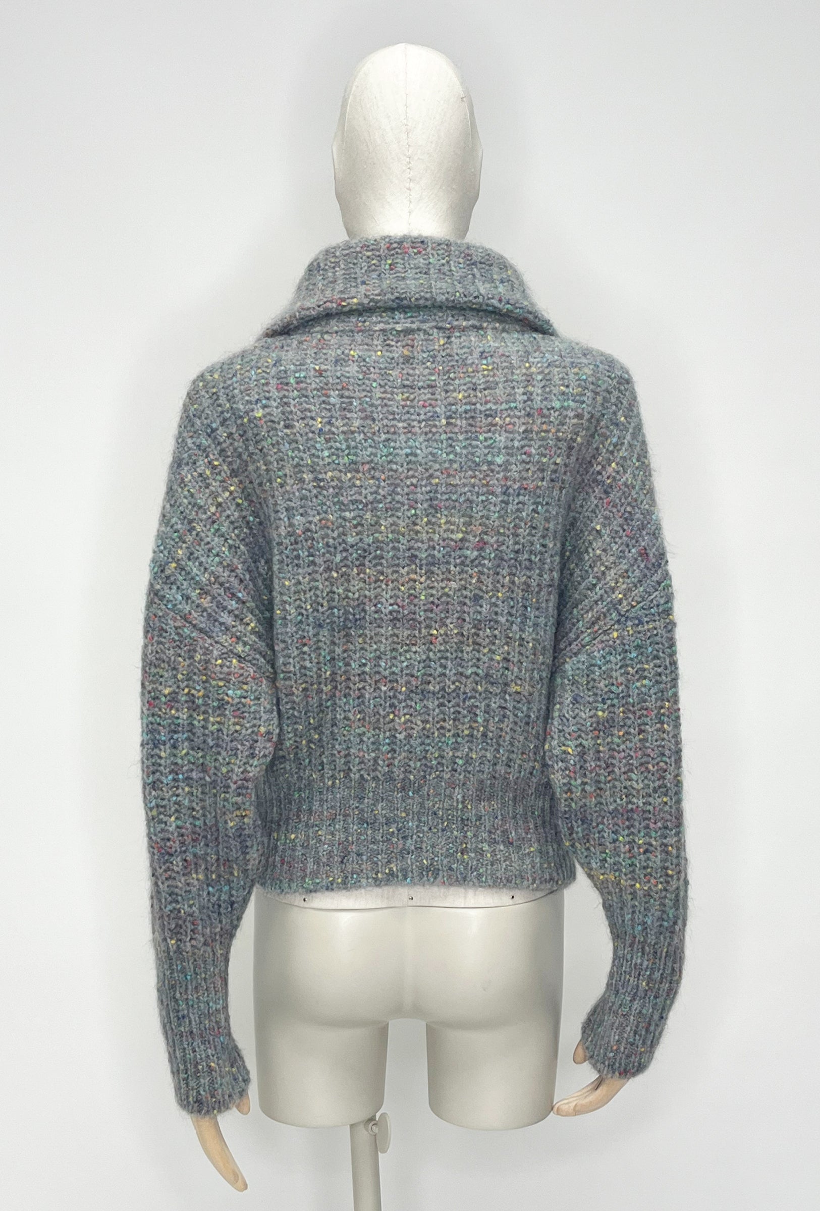 WOOL MOHAIR TWEED Cardigan, Marble