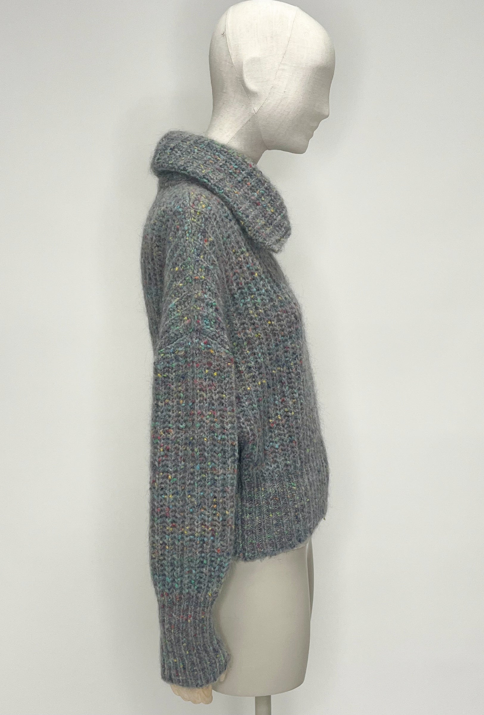 WOOL MOHAIR TWEED Cardigan, Marble