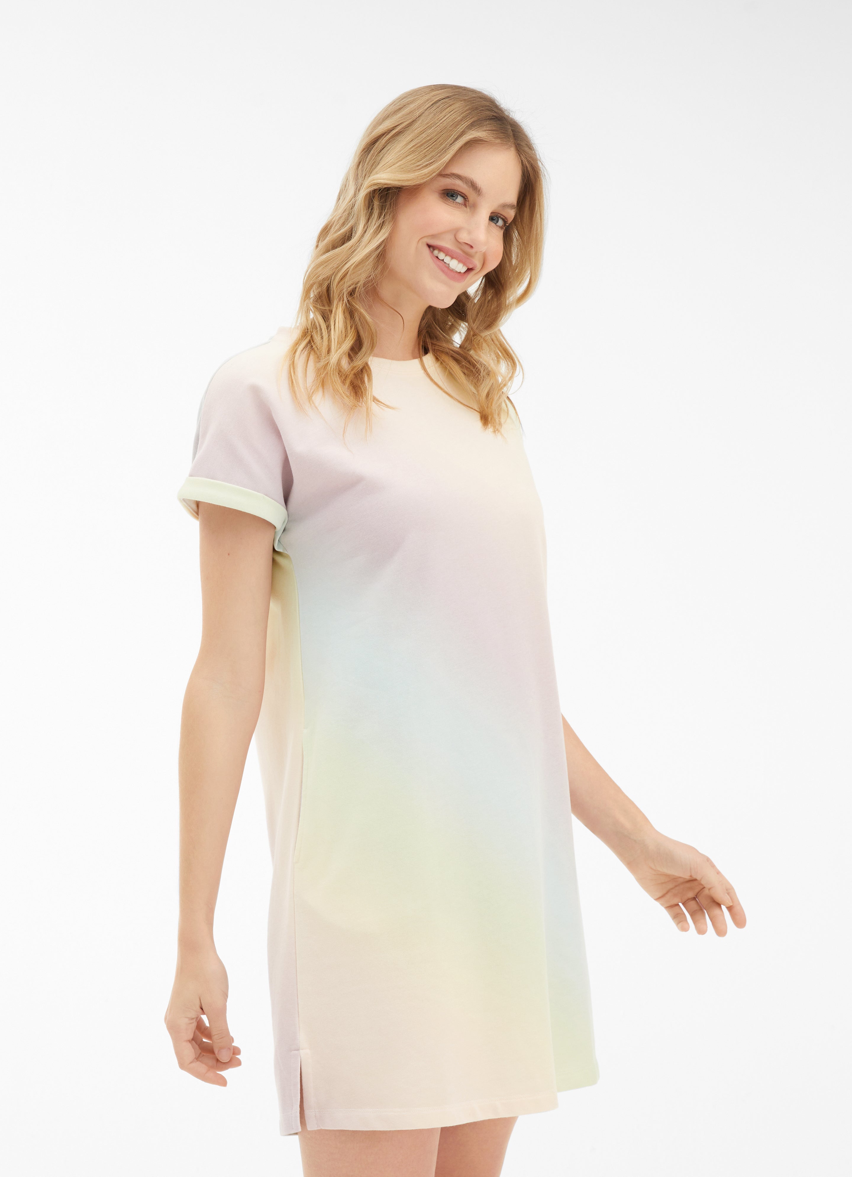 Fleece Boxy Dress Rainbow