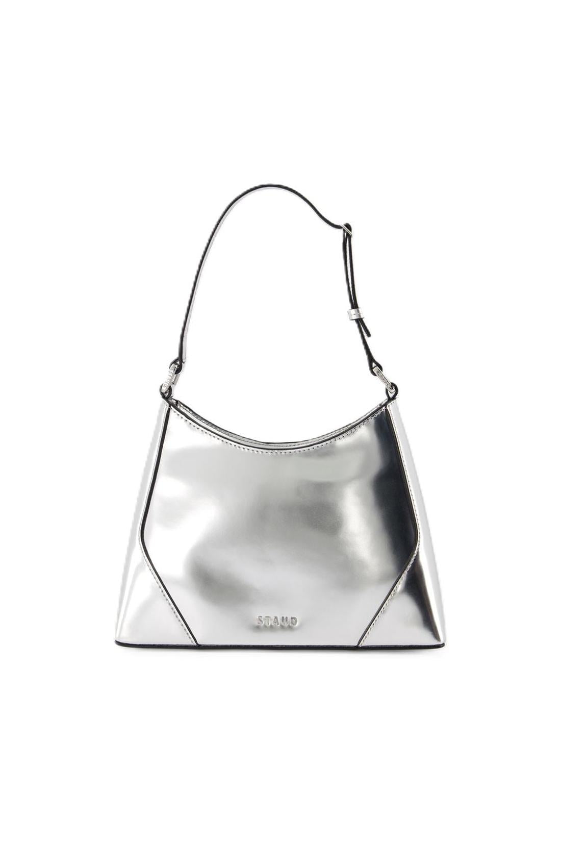 Linda Schultertasche - Staud - Leder - Silber
