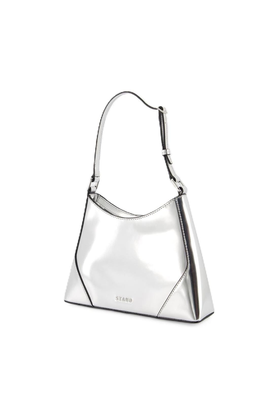 Linda Schultertasche - Staud - Leder - Silber