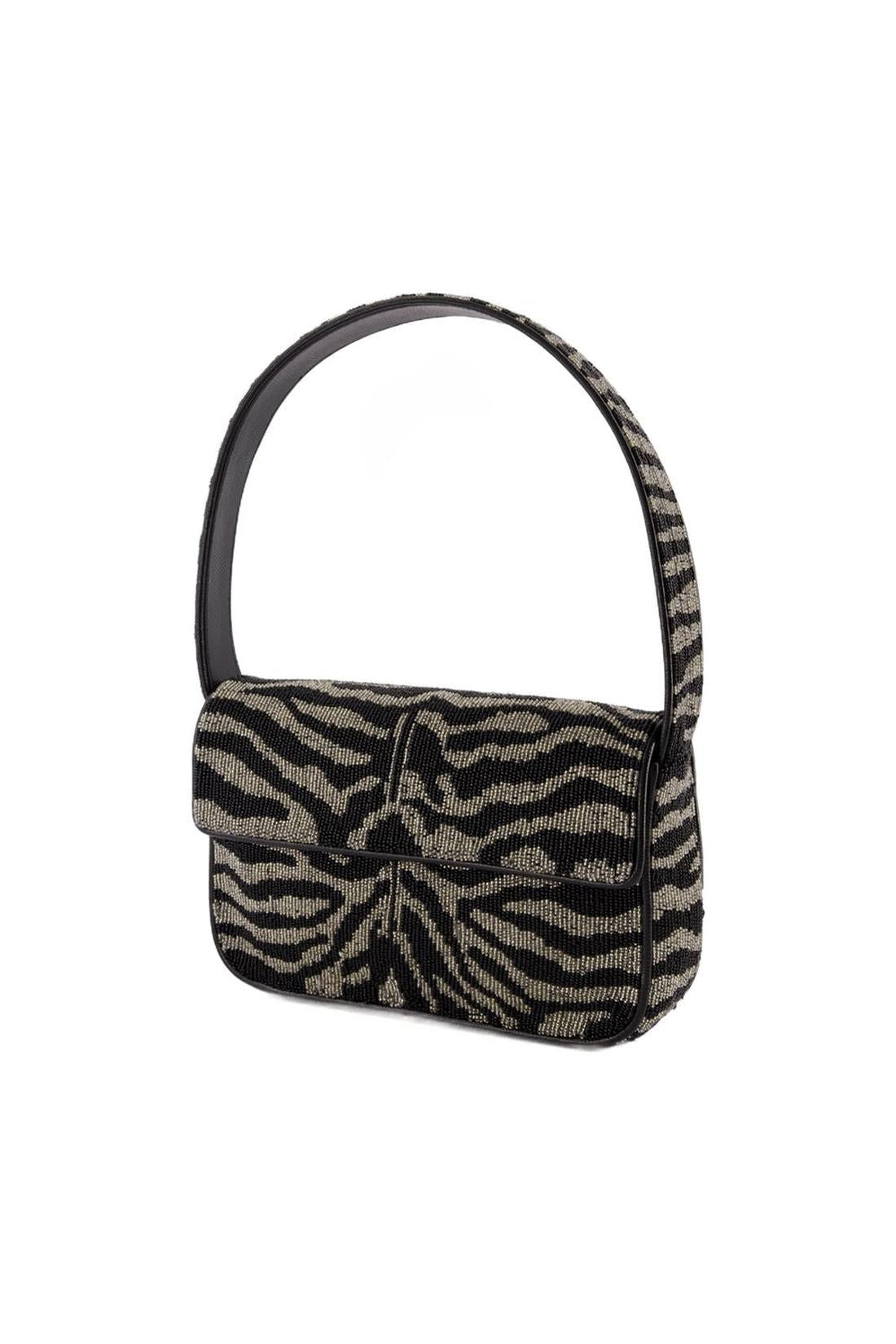 Staud-Tommy Beaded Schultertasche - Staud - Kunstleder - Schwarz-Taschen-Black-Deal-Outlet-by-ARCHIVIST