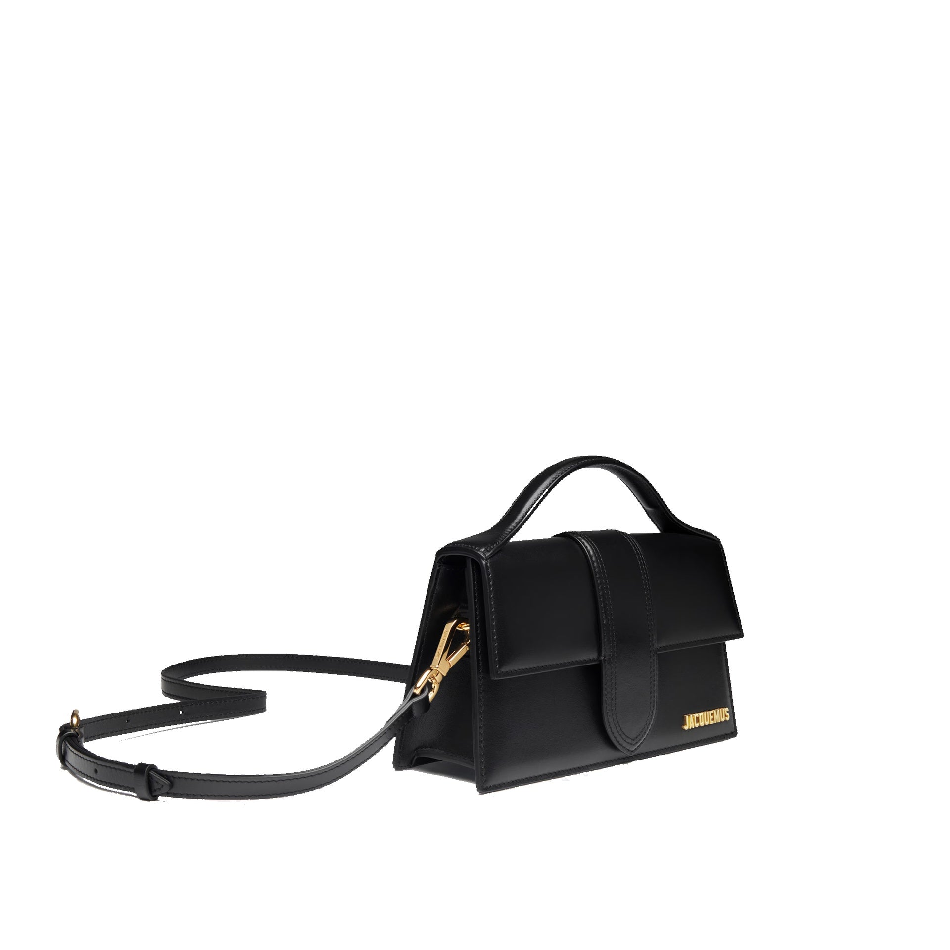 Jacquemus-Jacquemus Le Grand Bambino Bag - Gold Logo-WOMEN BAGS-Black-Deal-Outlet-by-ARCHIVIST