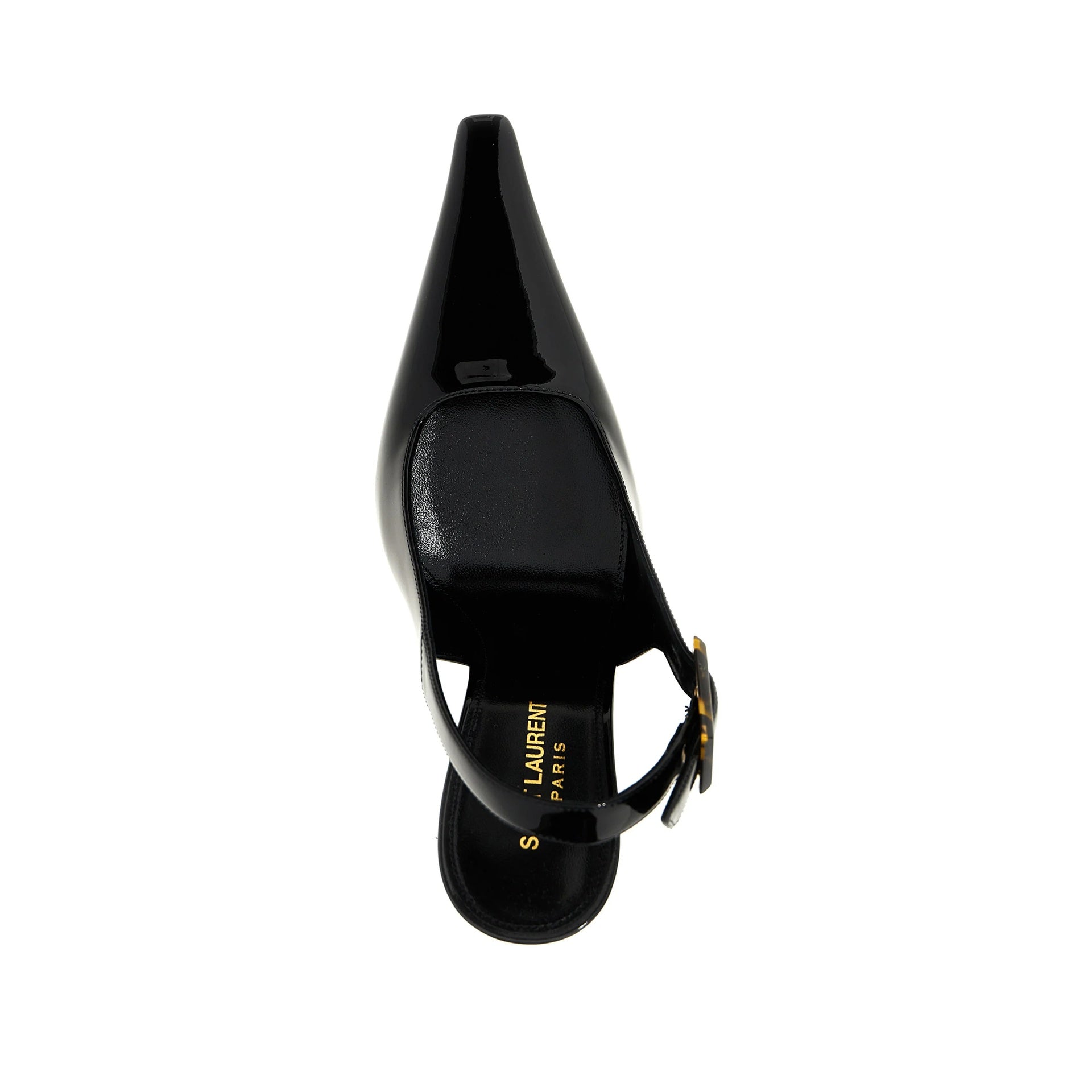 Saint Laurent-Saint Laurent 'Dune' Leather Slingback Pumps-WOMEN SHOES-Black-Deal-Outlet-by-ARCHIVIST