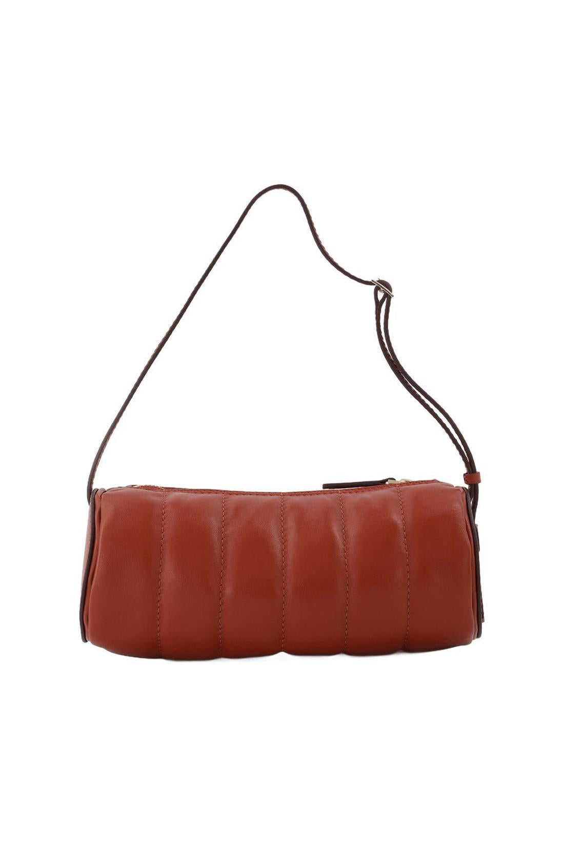 Tasche Padded Cylinder aus Leder in rot