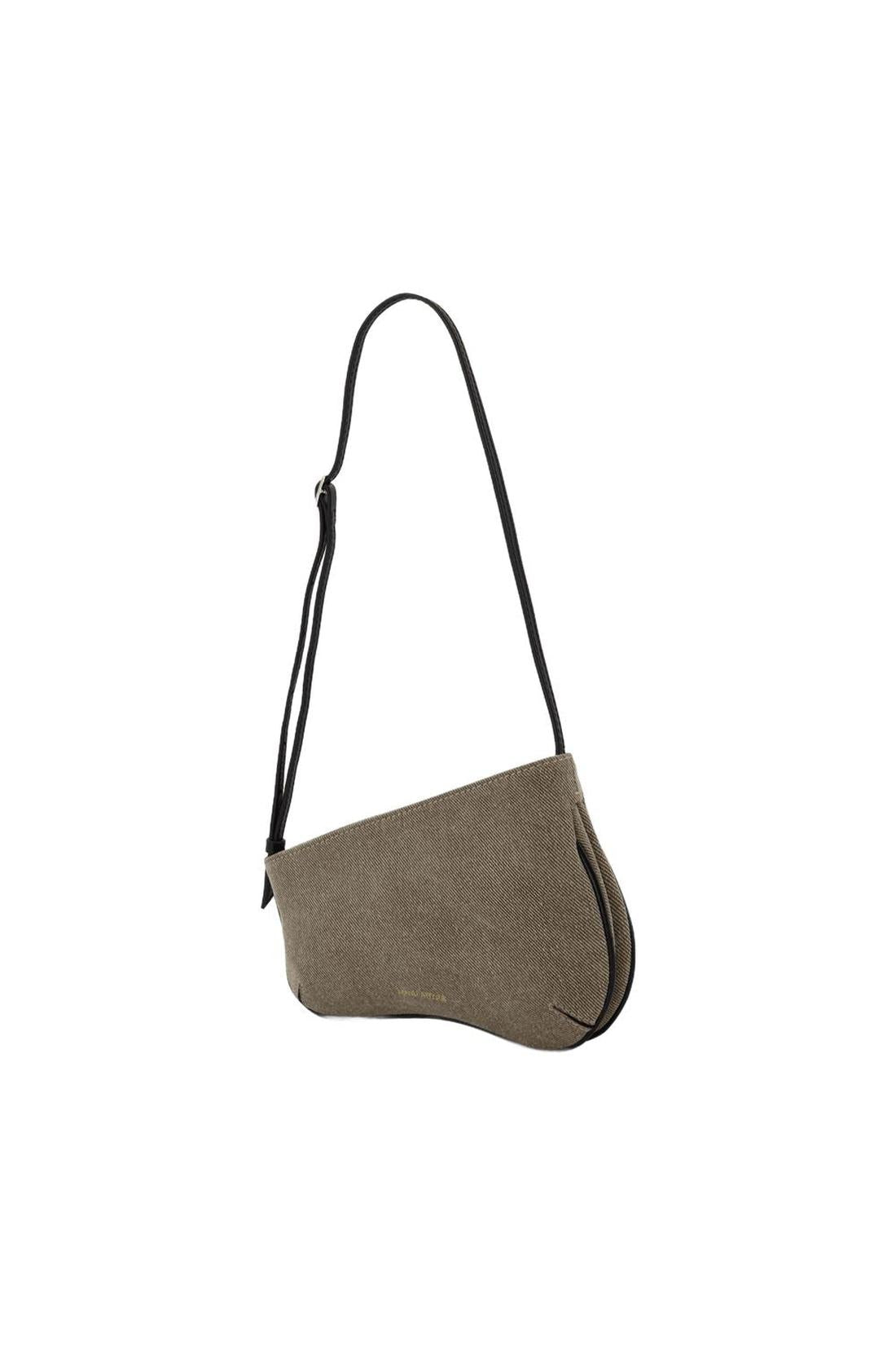 Mini Curve Hobo Bag - Manu Atelier - Grey/Black - Denim