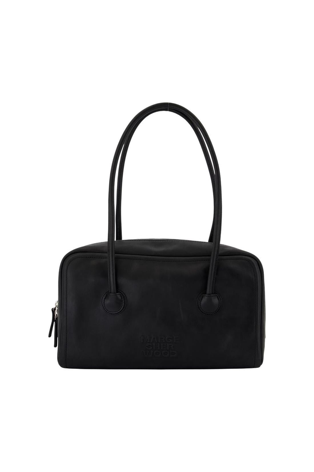 Soft Boston Schultertasche - Margesherwood - Leder - Schwarz