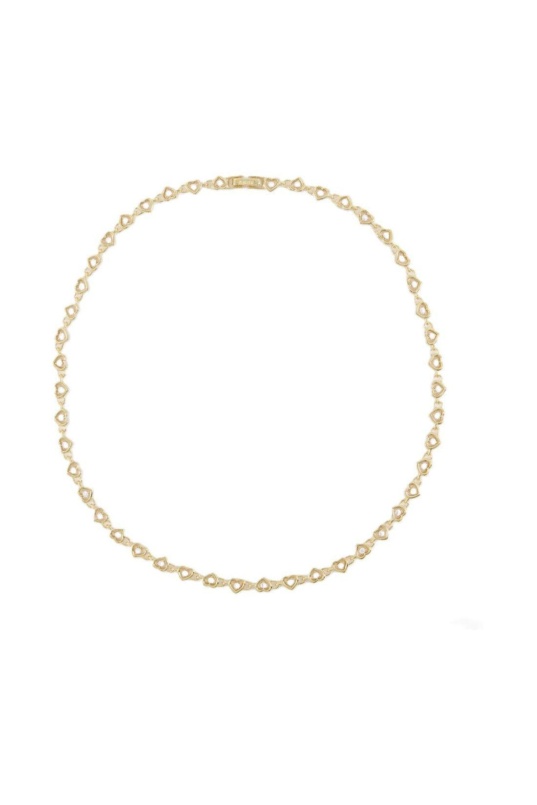 Round Brilliant Heart necklace in silver, gold-plated