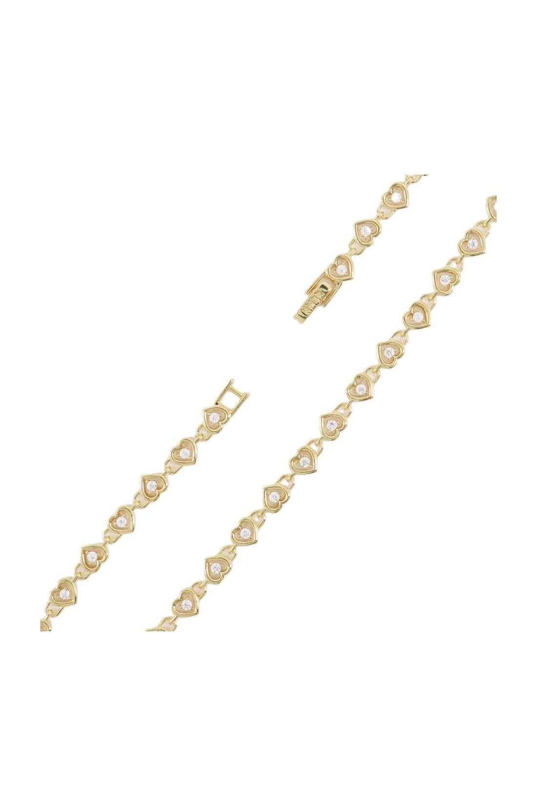 Round Brilliant Heart necklace in silver, gold-plated