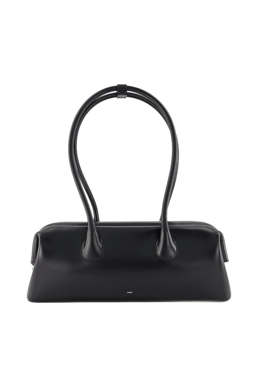 Schultertasche Boat Wide - Osoi - Leder - Schwarz