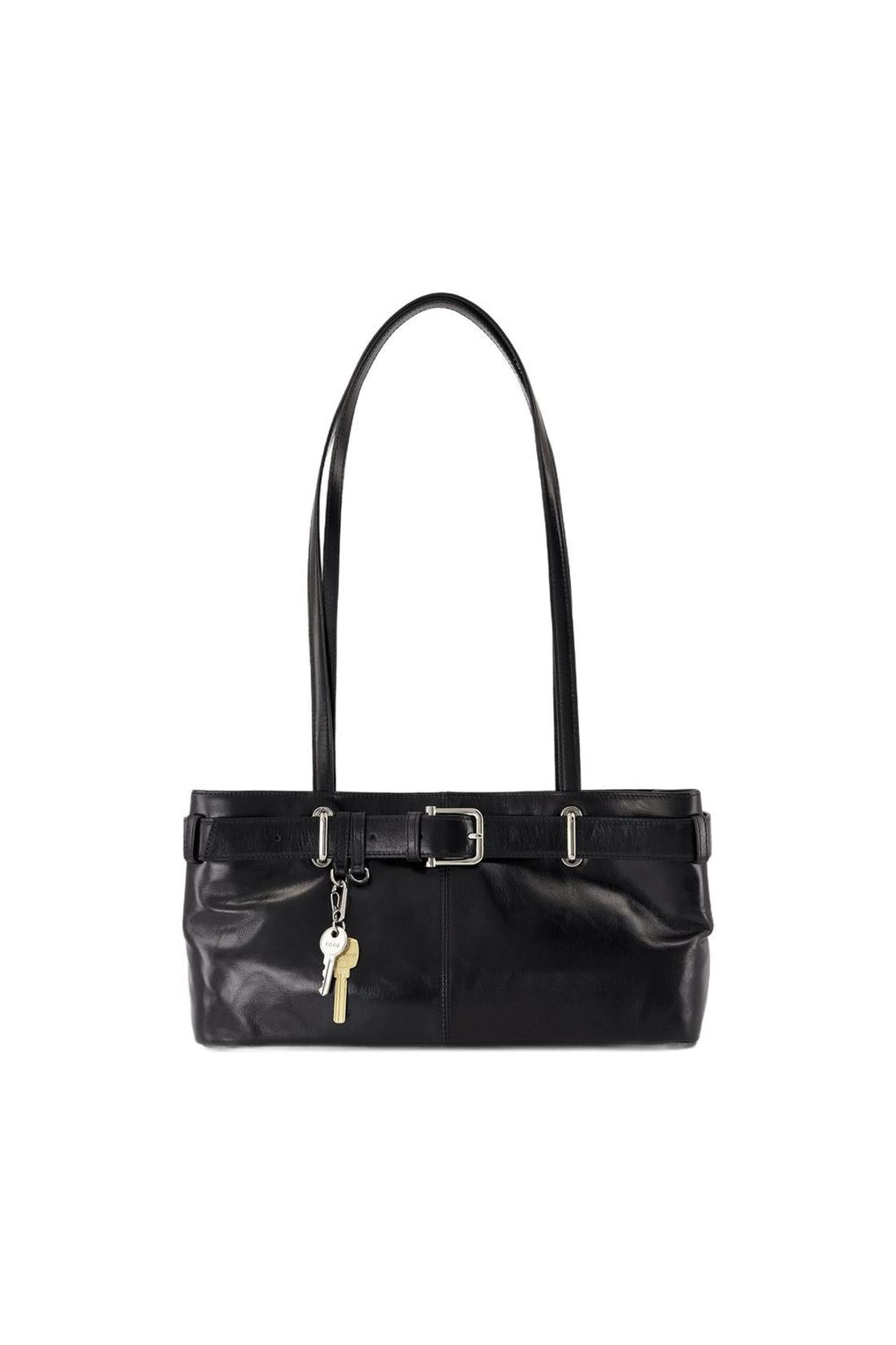 Shoulder Brocle Schultertasche - Osoi - Leder - Schwarz