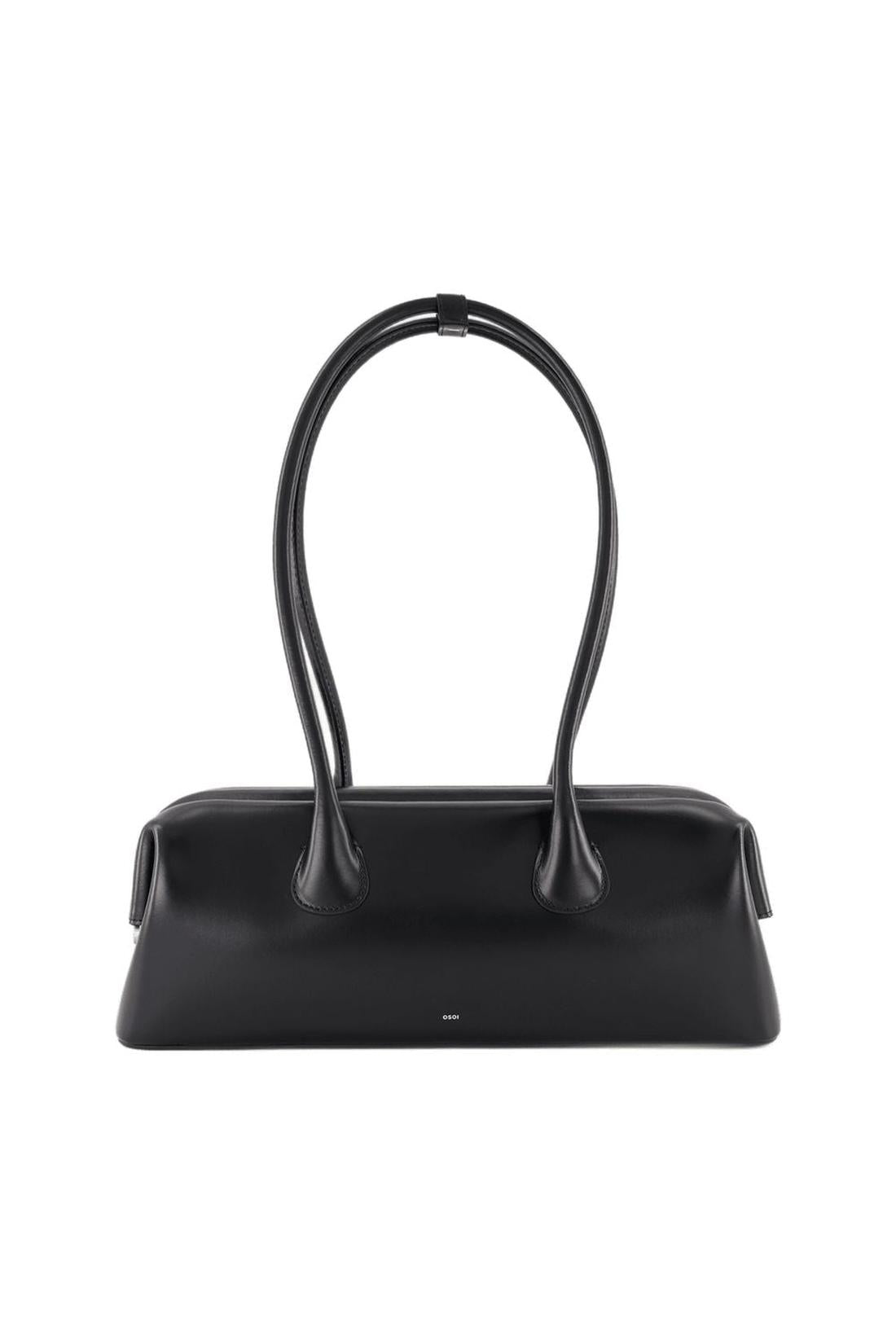 Schultertasche Boat Wide Mini - Osoi - Leder - Schwarz