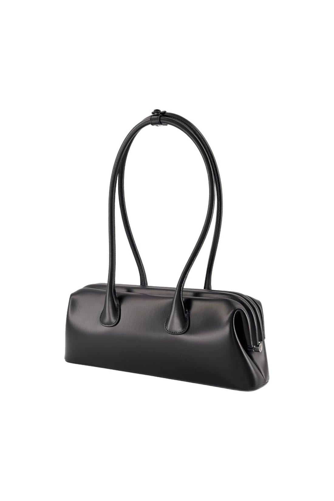 Schultertasche Boat Wide Mini - Osoi - Leder - Schwarz