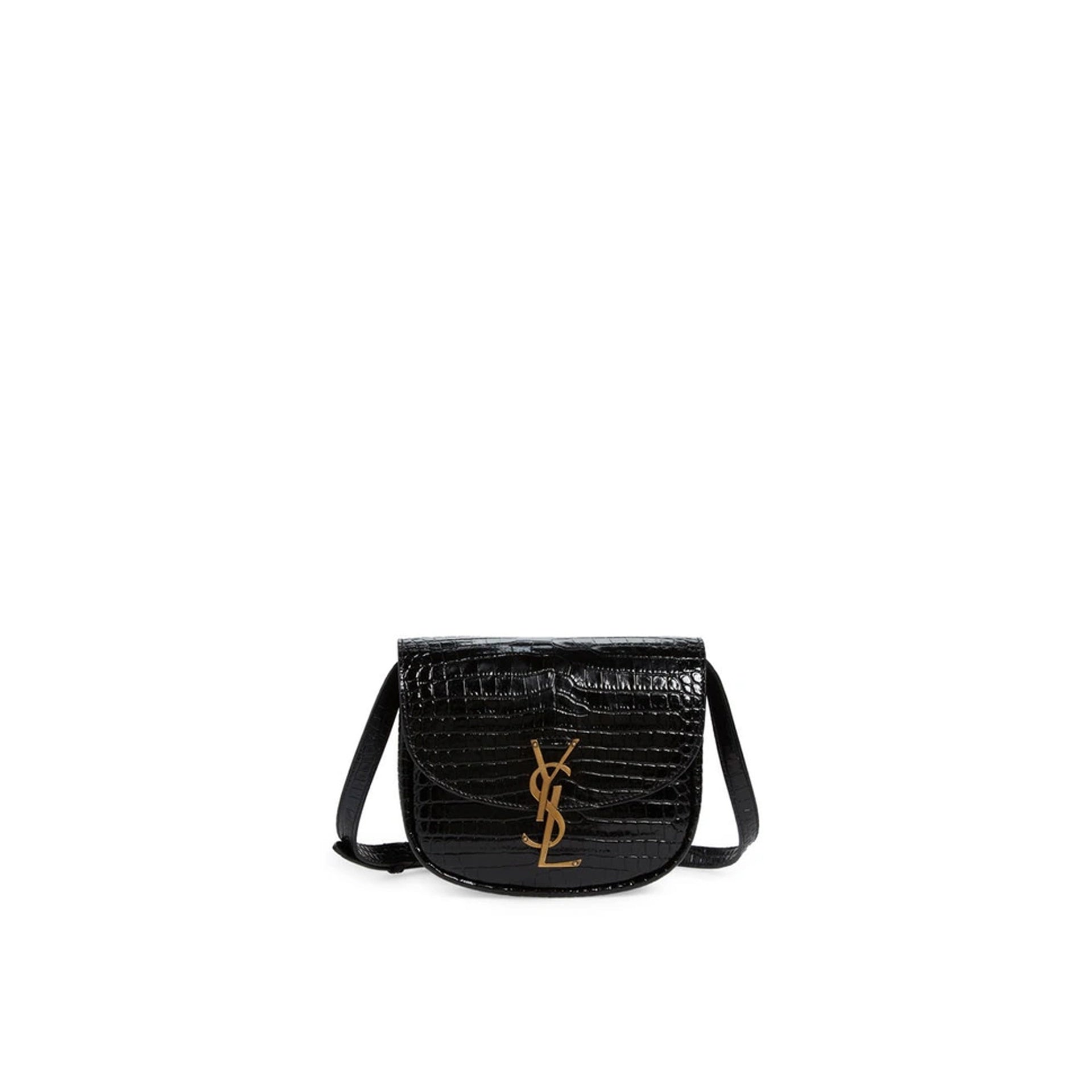 Saint Laurent-Saint Laurent Kaia Croco Shoulder Bag-WOMEN BAGS-Black-Deal-Outlet-by-ARCHIVIST
