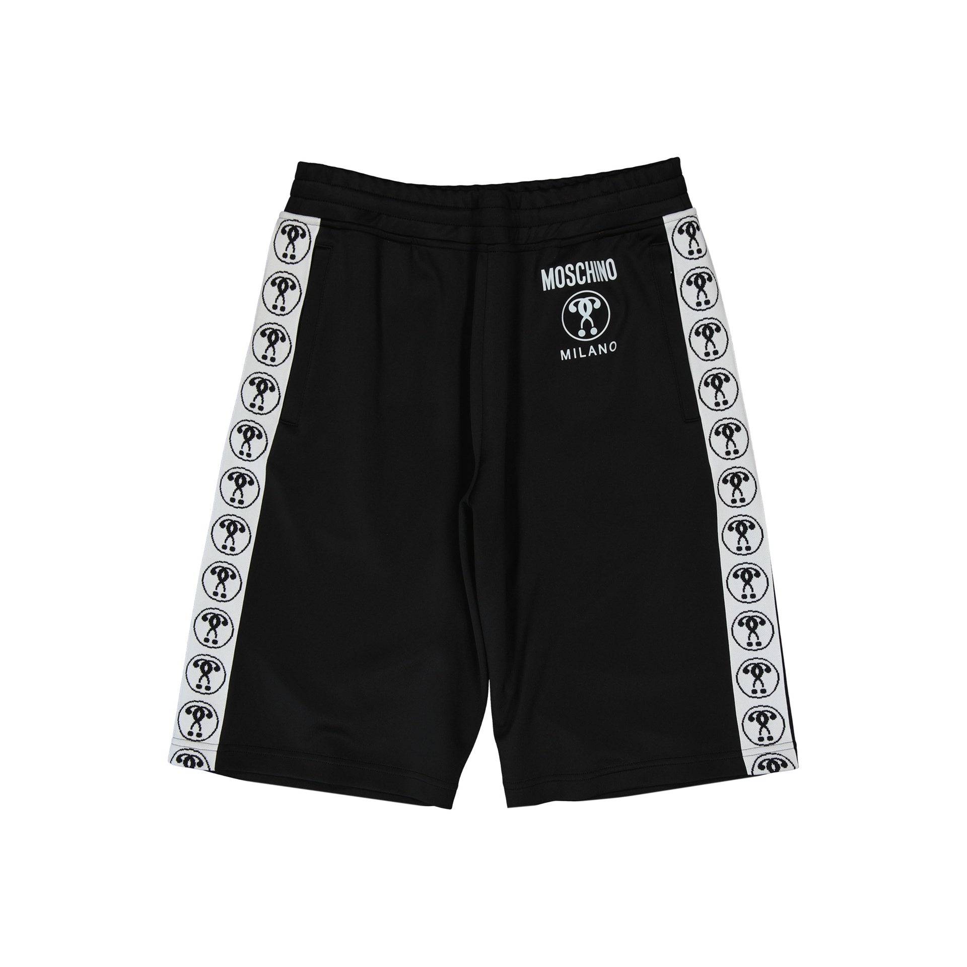 Moschino Couture-Moschino Couture Contrasting Band Shorts-MEN CLOTHING-Black-Deal-Outlet-by-ARCHIVIST