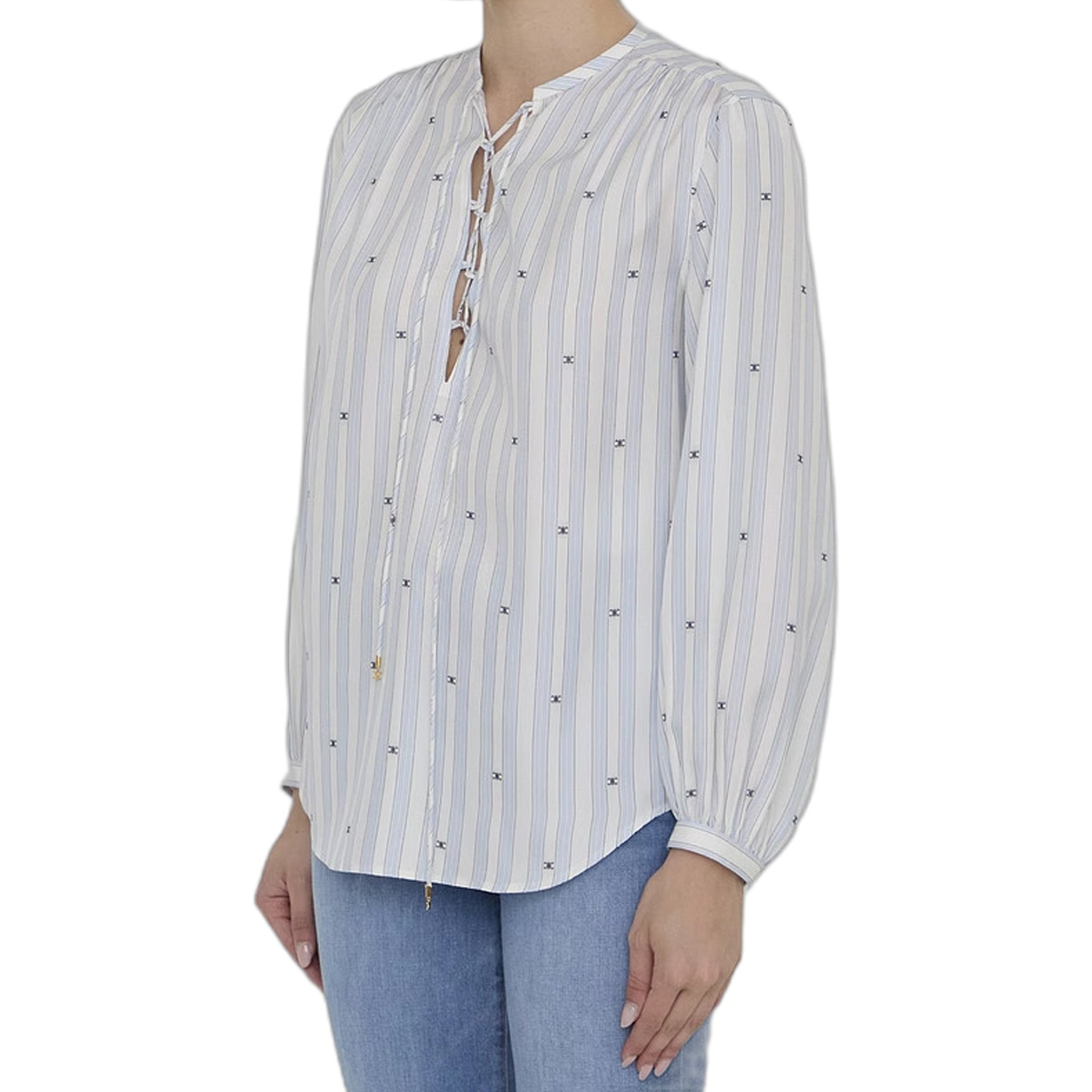 Celine Romy Striped Silk Blouse