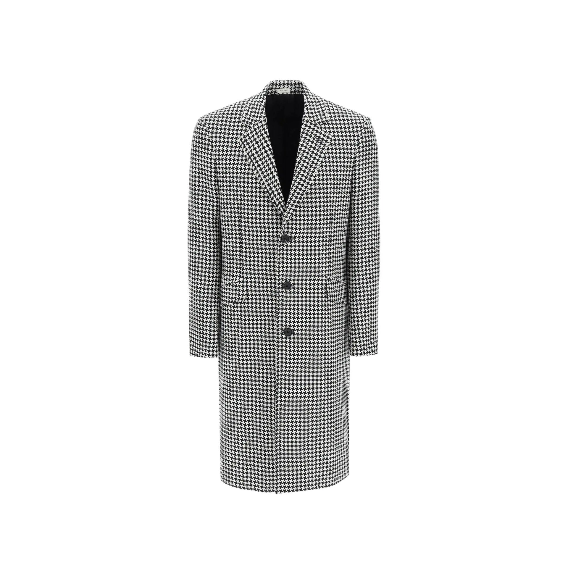 Alexander McQueen Pied-De-Poule Wool Coat-MEN CLOTHING-ALEXANDER MCQUEEN-BLACK-48-ARCHIVIST