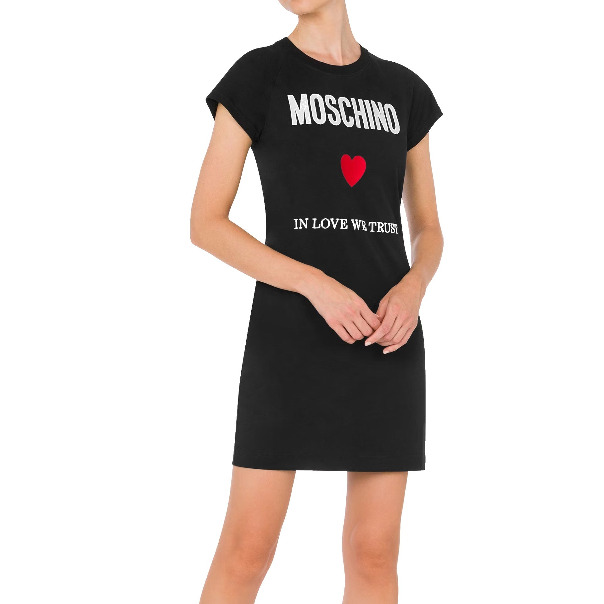 Moschino Couture-Moschino Couture In Love We Trust Mini Dress-WOMEN CLOTHING-Black-Deal-Outlet-by-ARCHIVIST