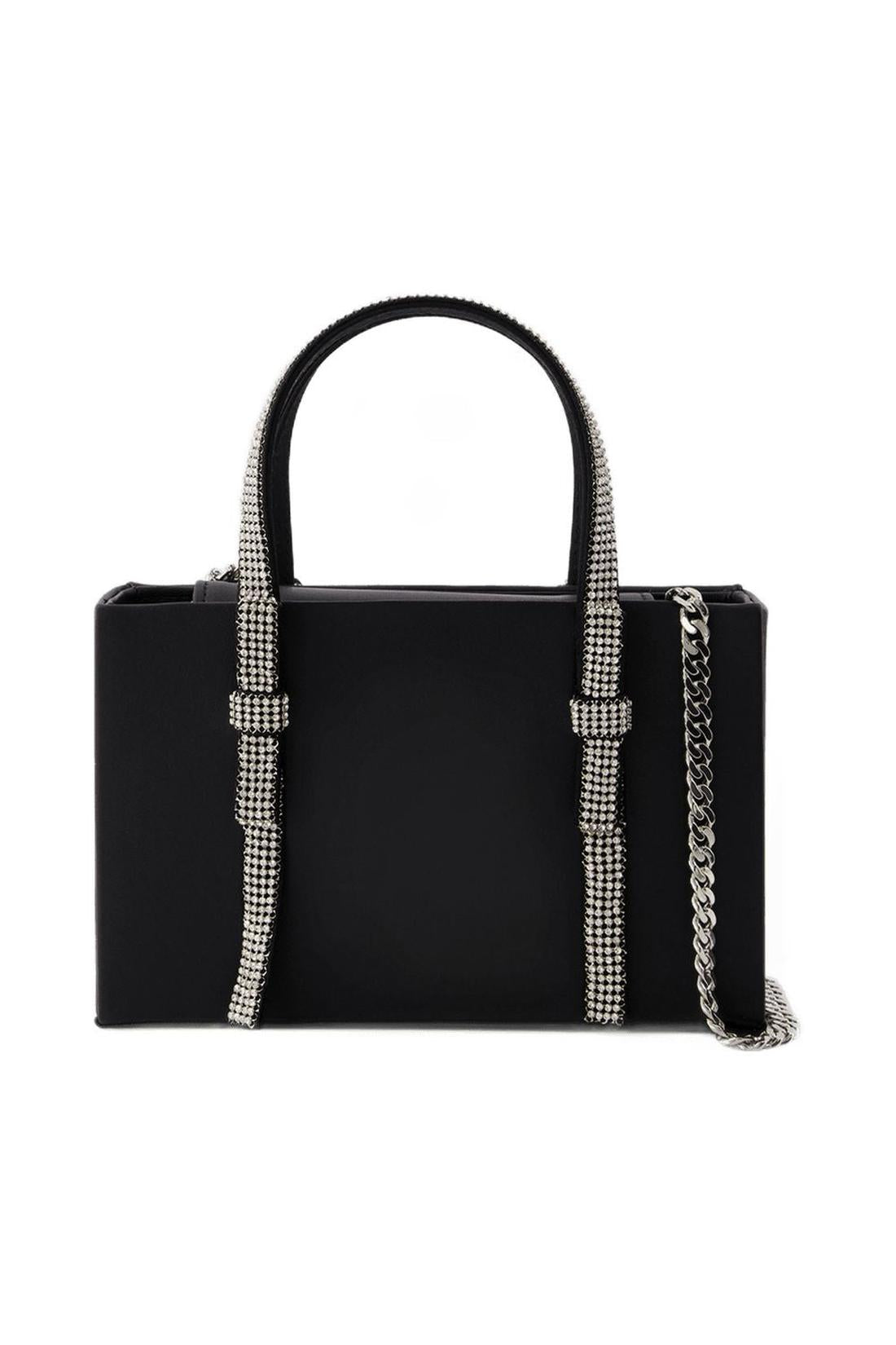 Bow Midi Handbag - Kara - Leather - Black