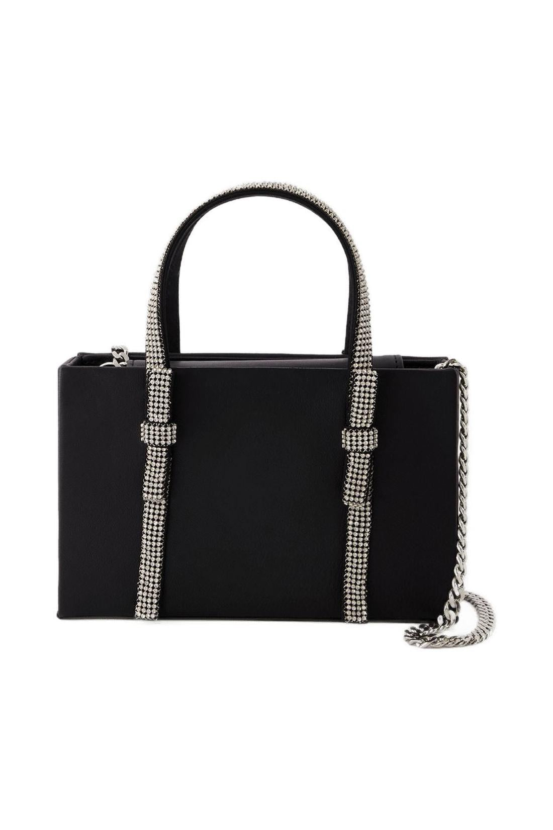 Bow Midi Handbag - Kara - Leather - Black