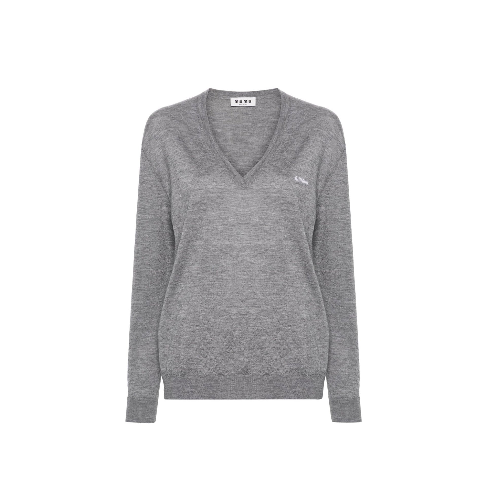 Miu Miu Logo Cashmere Sweater