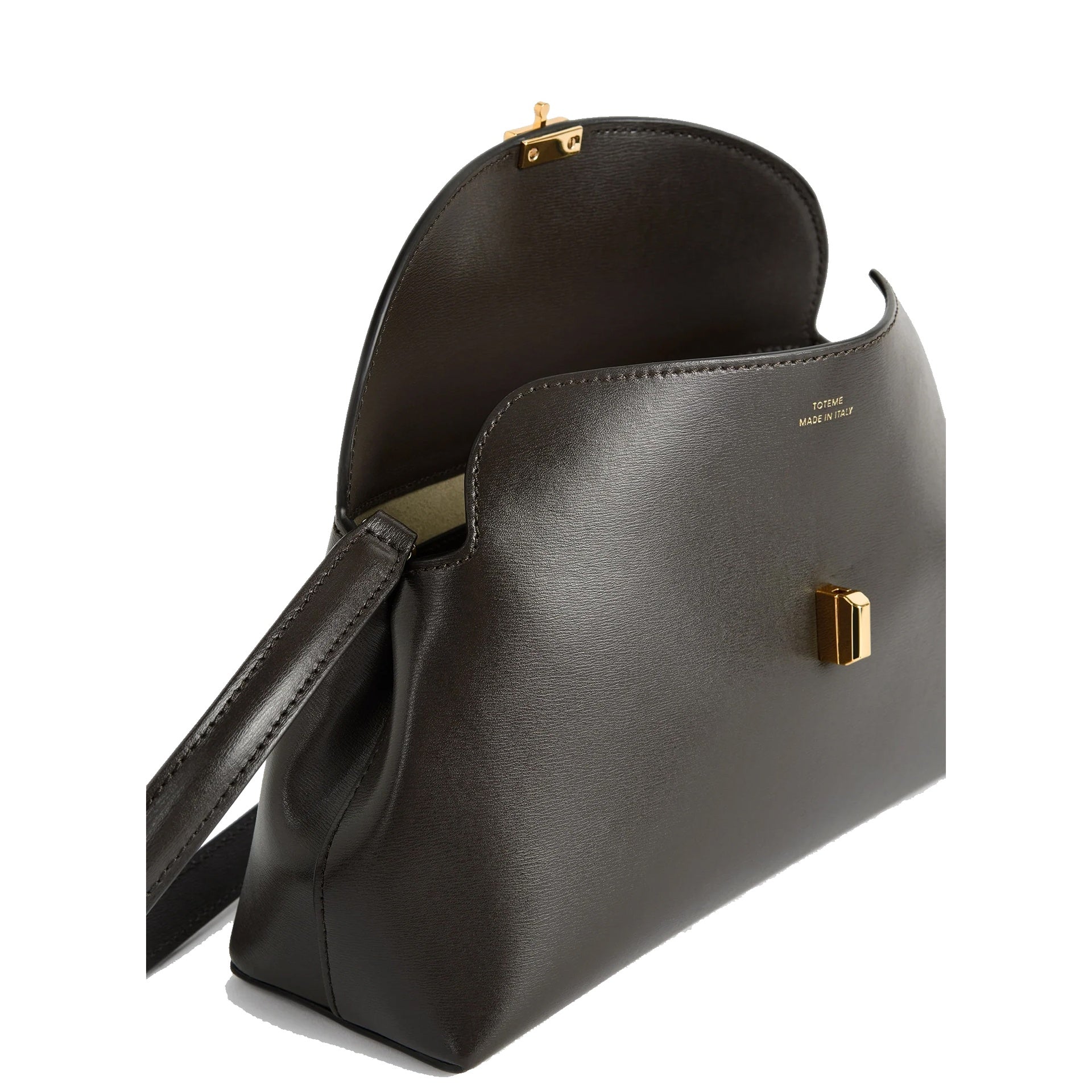 Toteme-Toteme T-Lock leather clutch Bag-WOMEN BAGS-Black-Deal-Outlet-by-ARCHIVIST