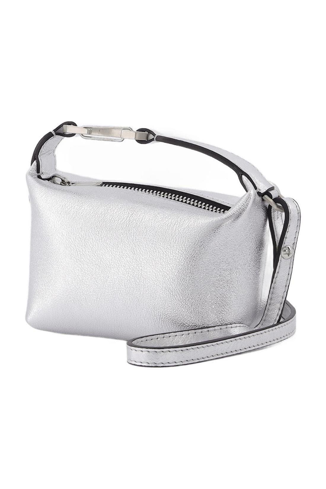 Tiny Moon Tasche aus silbernem Leder