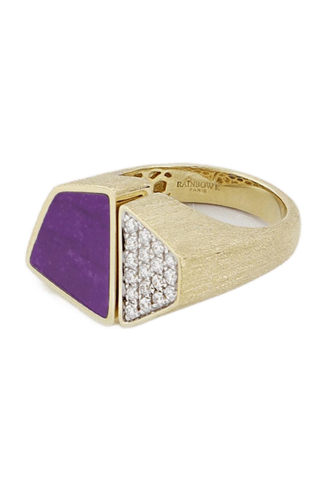 Ring Esteve aus 9 Karat Gold, Amethyst und Diamanten
