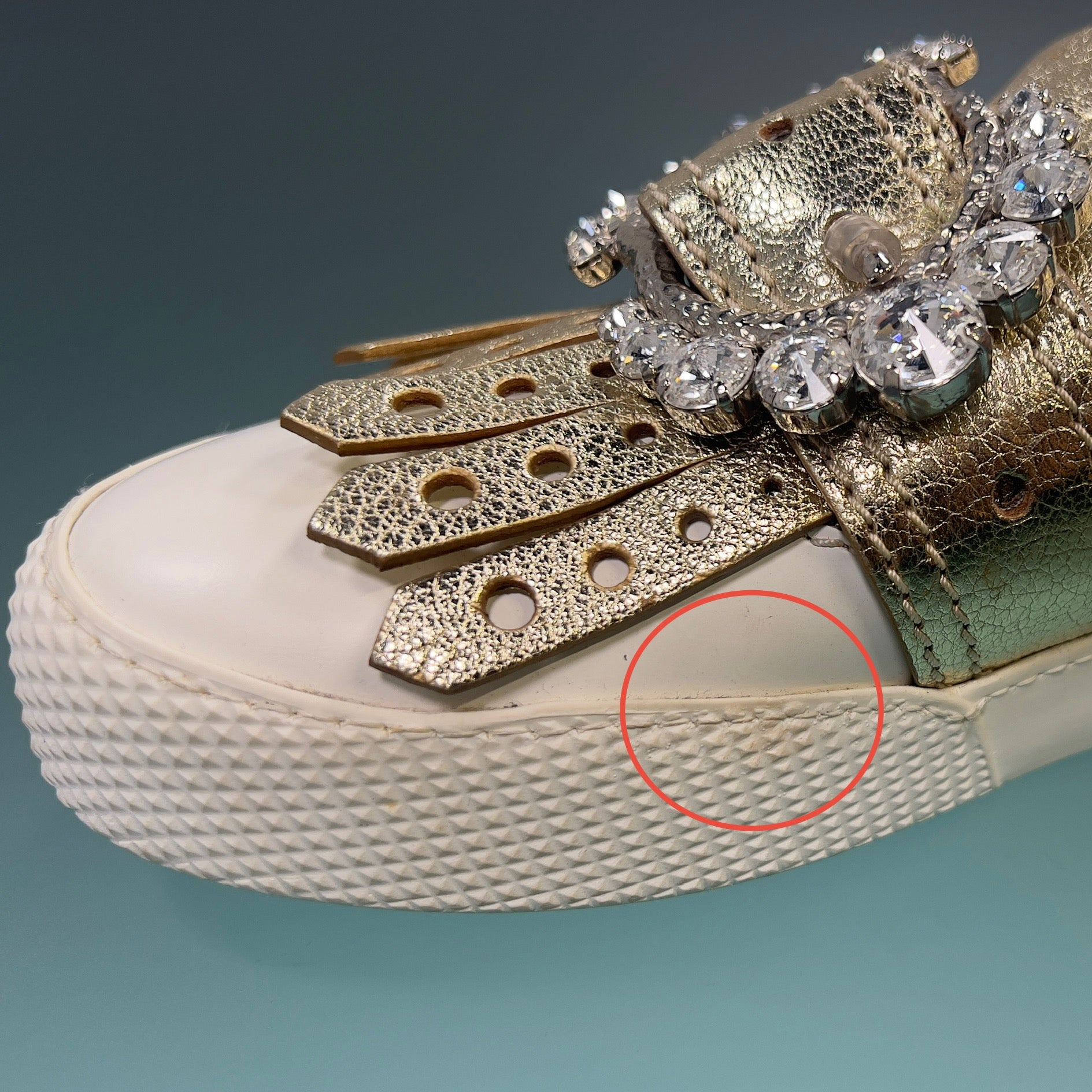 Miu Miu-Miu Miu Embellished Sneakers-WOMEN SHOES-Black-Deal-Outlet-by-ARCHIVIST