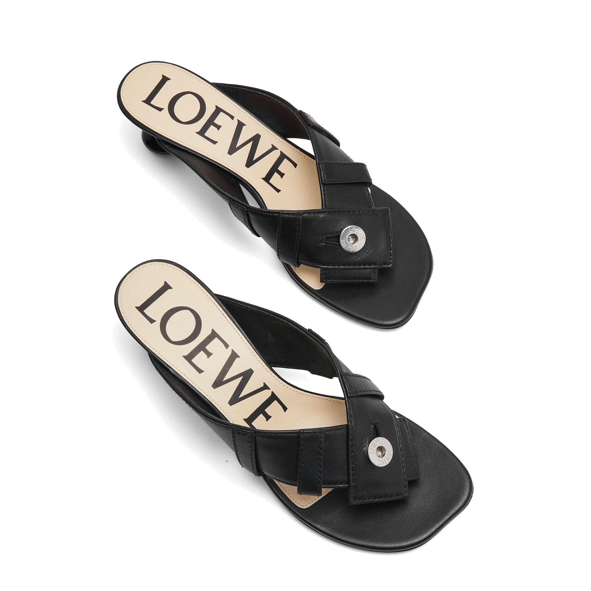 Loewe-Loewe Toy Panta 45MM Leather Sandals-WOMEN SHOES-Black-Deal-Outlet-by-ARCHIVIST