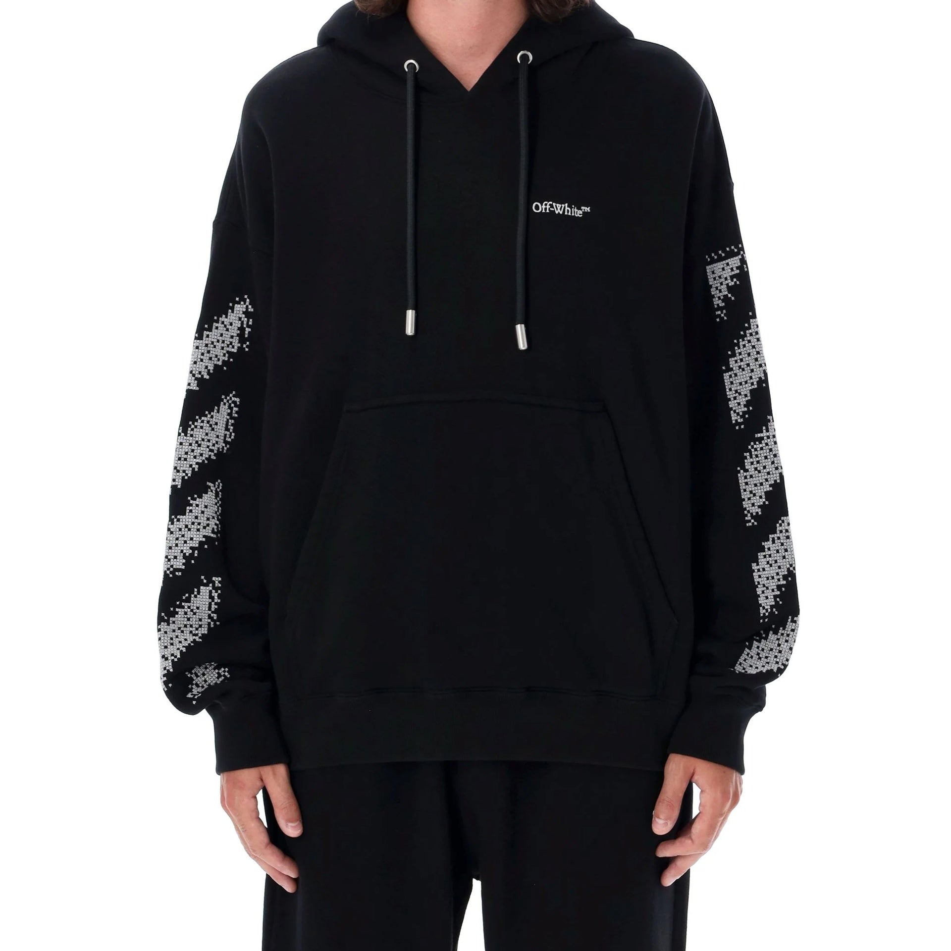Off White-Off-White Pixel Diag Skate Hooded Sweatshirt-MEN CLOTHING-Black-Deal-Outlet-by-ARCHIVIST