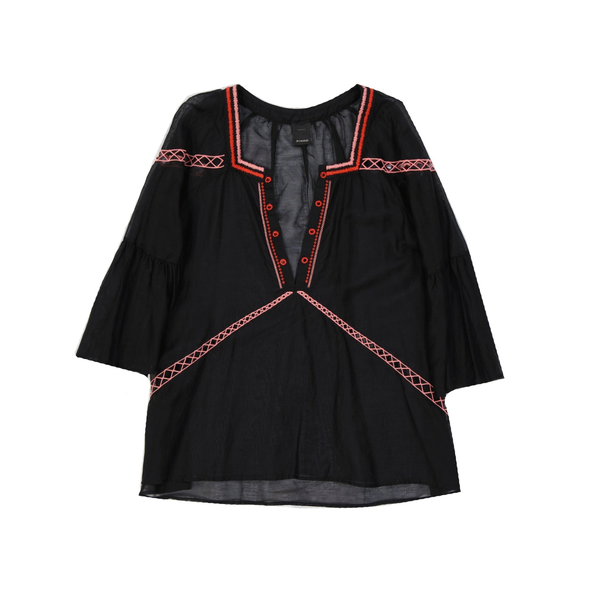 Pinko-Pinko Cotton And Silk Shirt-WOMEN CLOTHING-Black-Deal-Outlet-by-ARCHIVIST