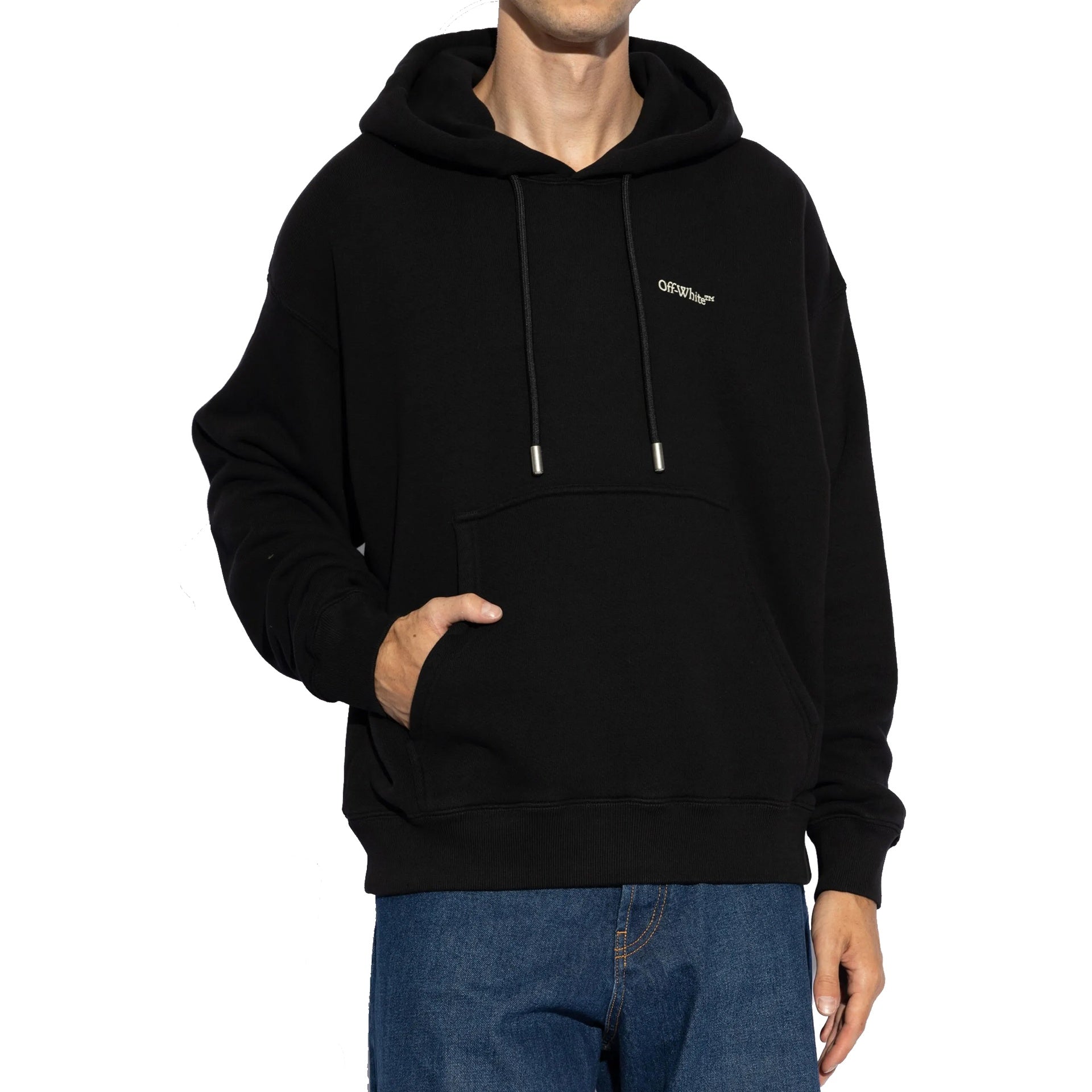 Off White-Off-White Logo Hooded Sweatshirt-MEN CLOTHING-Black-Deal-Outlet-by-ARCHIVIST