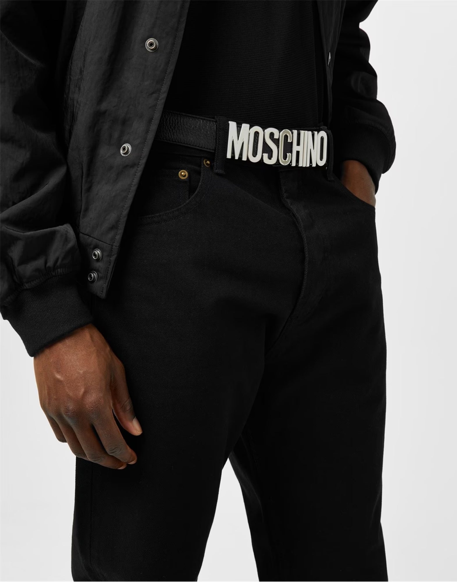 Moschino-OUTLET-SALE-Logo Plaque Belt-ARCHIVIST