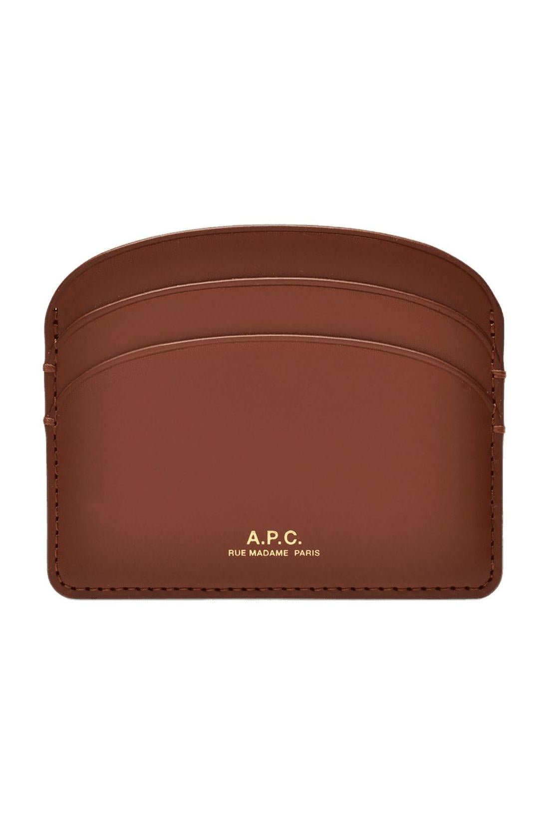 Demi-Lune Card Holder - A.P.C. - Hazelnut - Leather