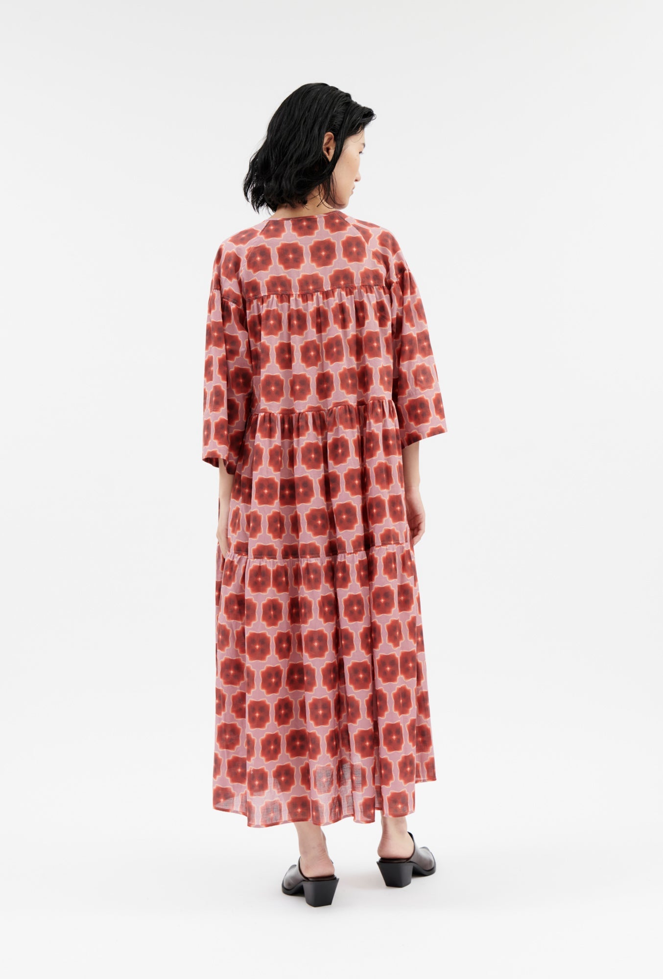 Odeeh-Abstract Pansies Kleid, Rusty Red-Kleider & Röcke-Black-Deal-Outlet-by-ARCHIVIST