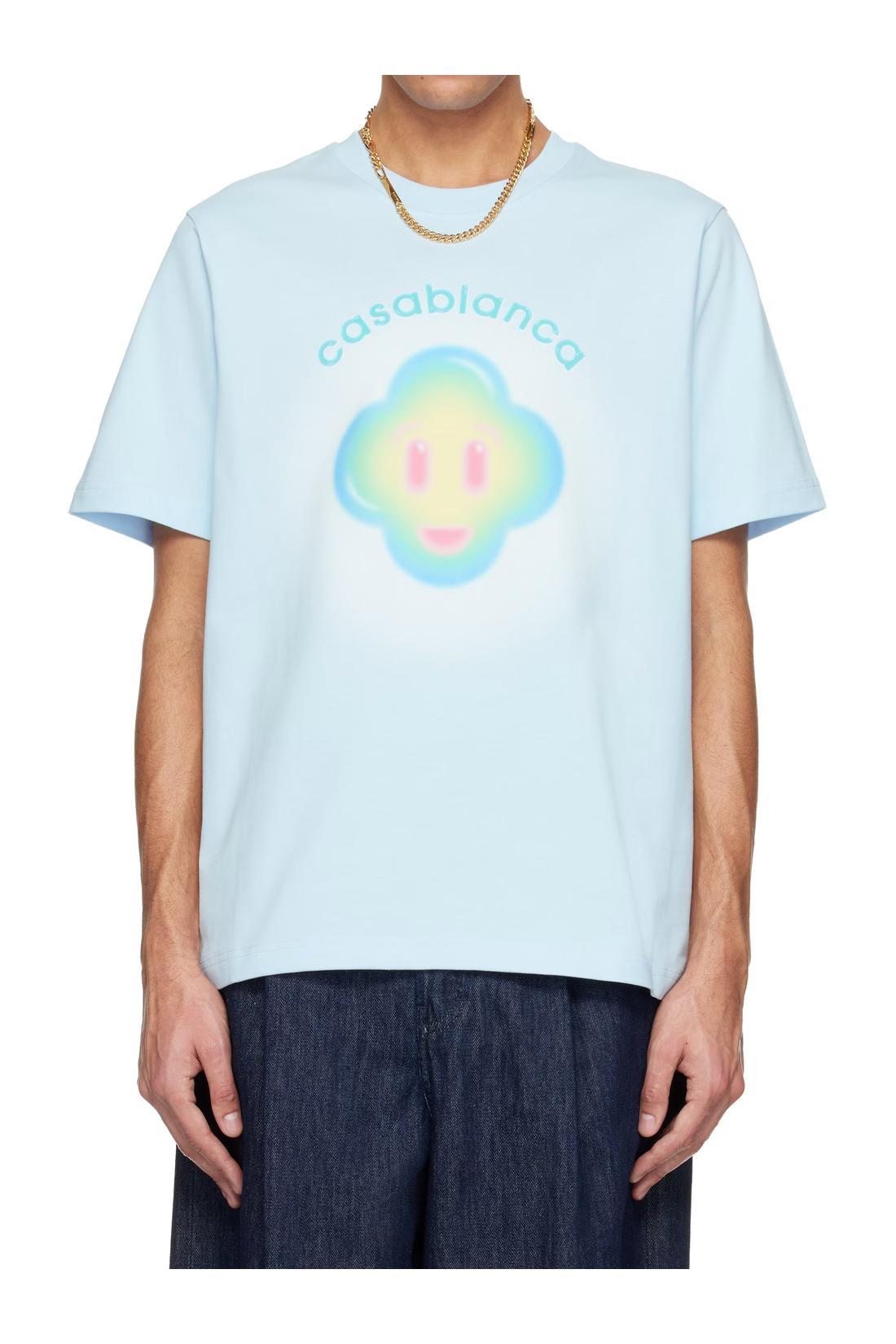 Casablanca-OUTLET-SALE-Airbrush Smiley print T-shirt-ARCHIVIST