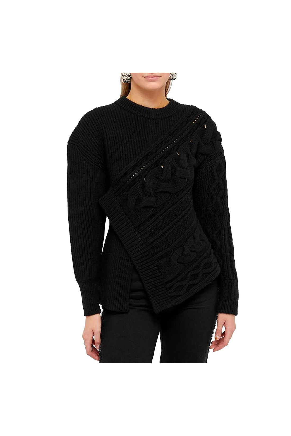 ALEXANDER MCQUEEN-OUTLET-SALE-Alexander Mcqueen Asymmetric Wool Jumper-ARCHIVIST