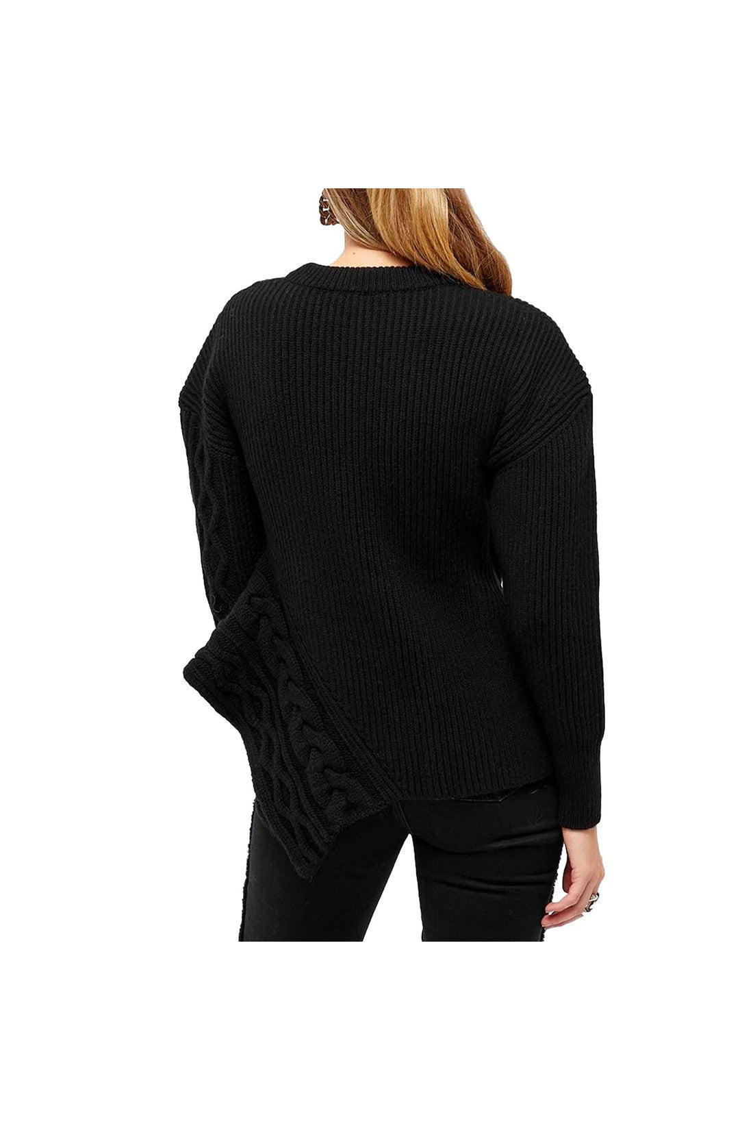 ALEXANDER MCQUEEN-OUTLET-SALE-Alexander Mcqueen Asymmetric Wool Jumper-ARCHIVIST