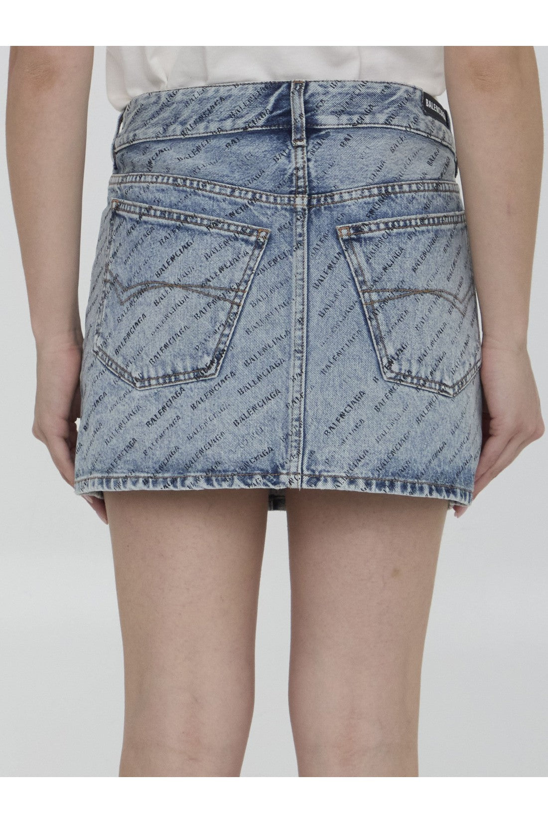 BALENCIAGA-OUTLET-SALE-All Over Logo miniskirt-ARCHIVIST